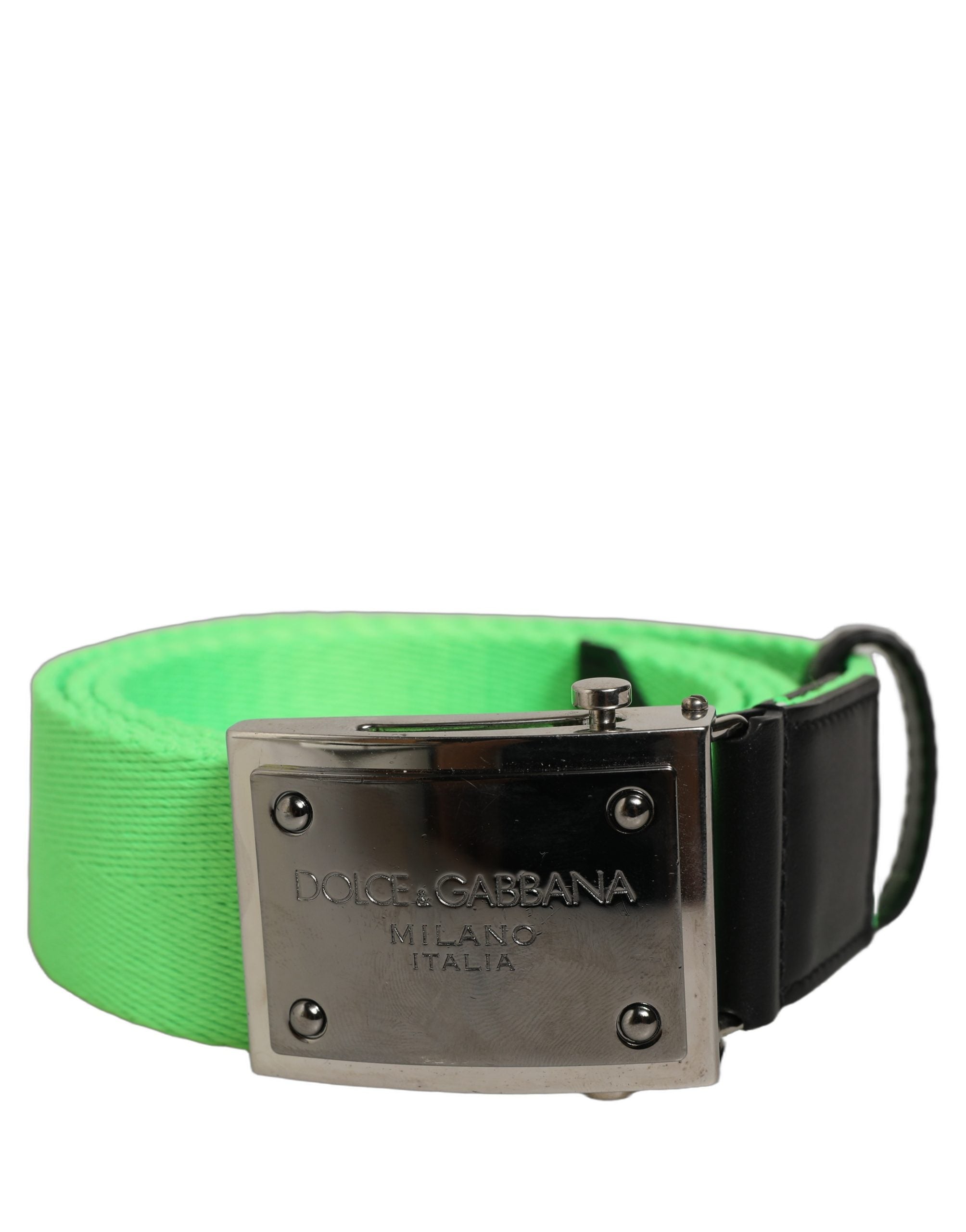 Dolce & Gabbana Green Canvas Belt - Exquisite Luxury Accessory