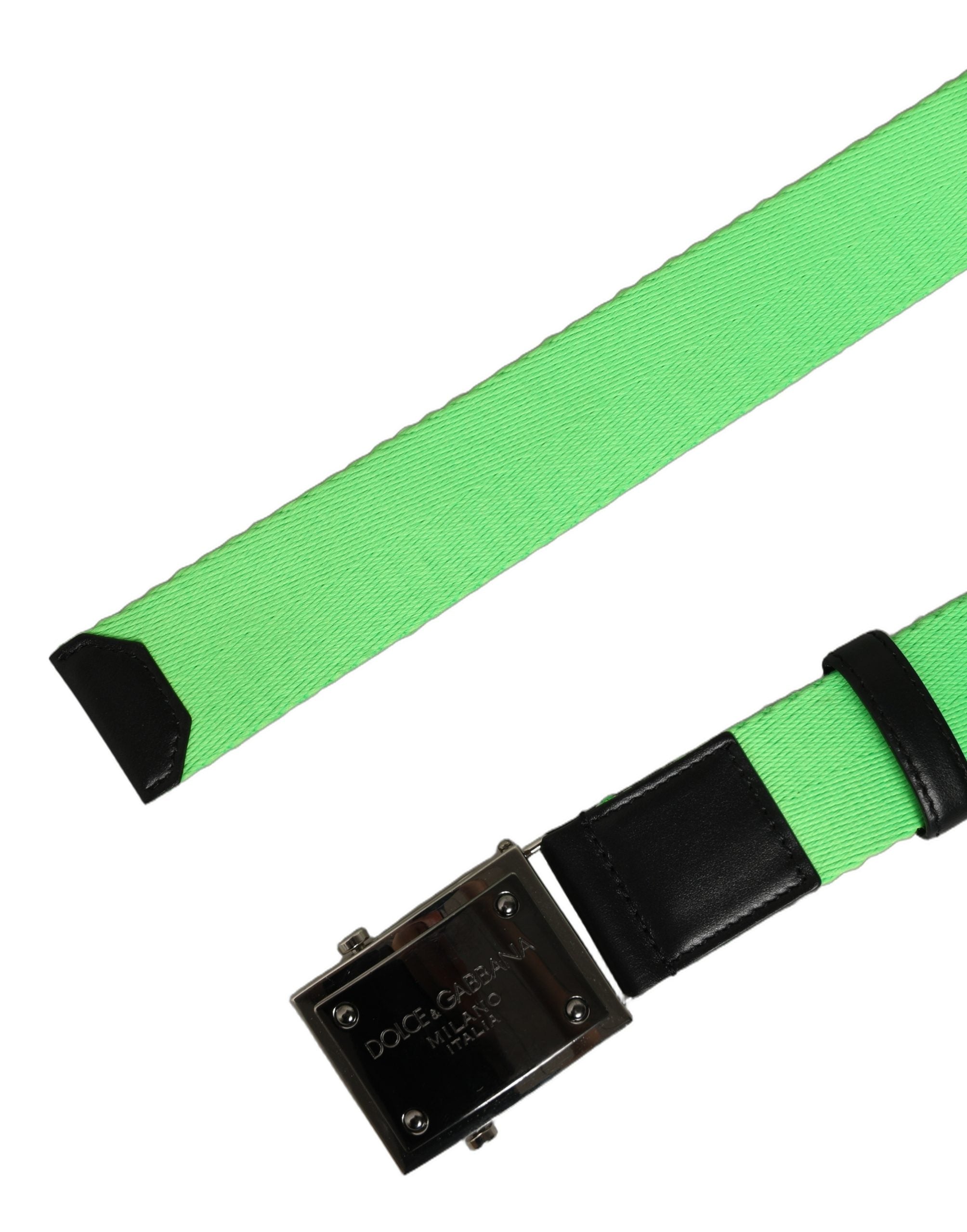 Dolce & Gabbana Neon Green Canvas Belt - Exquisite Luxury Accessory