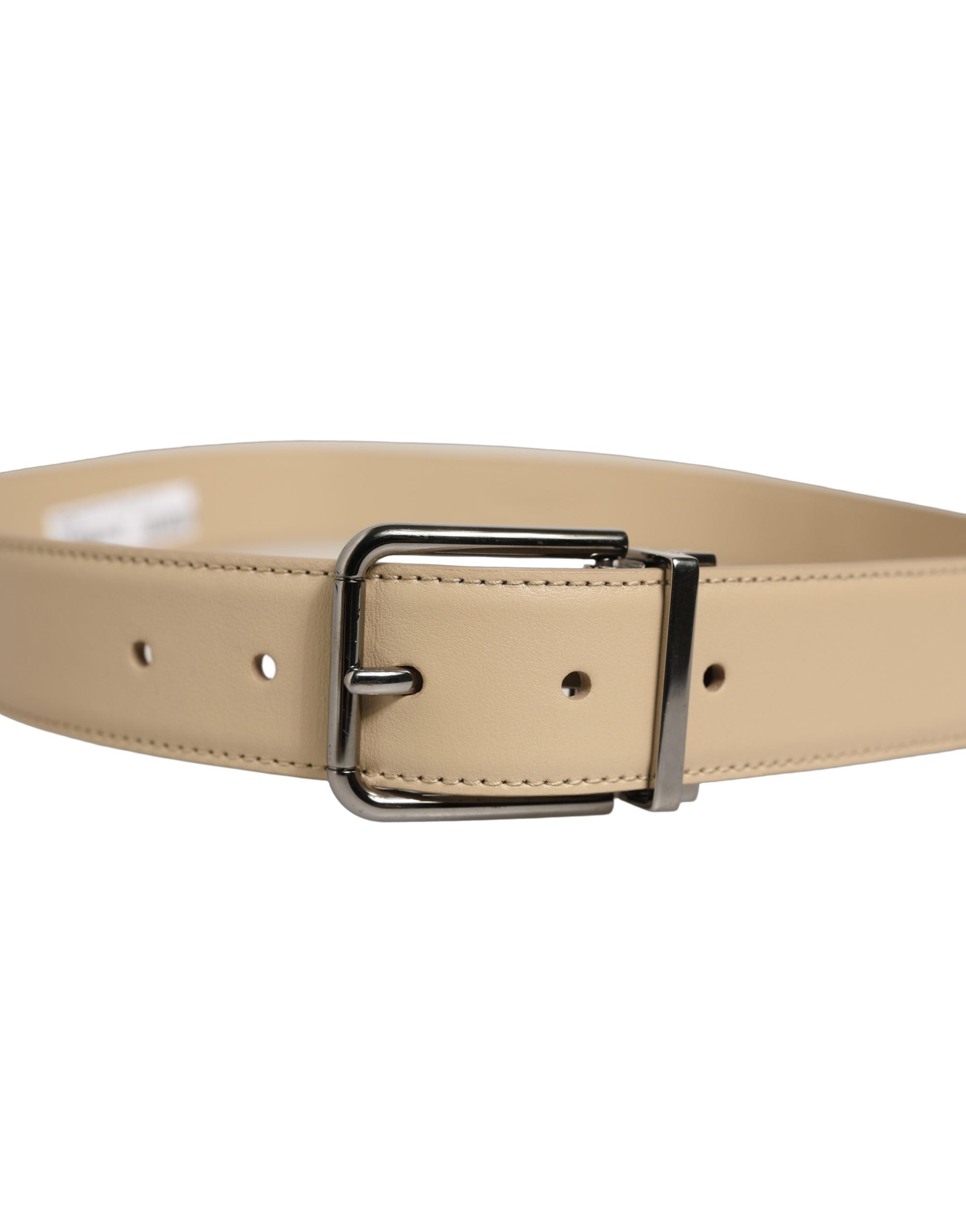 Dolce & Gabbana Beige Leather Belt - Timeless Luxury Accessory