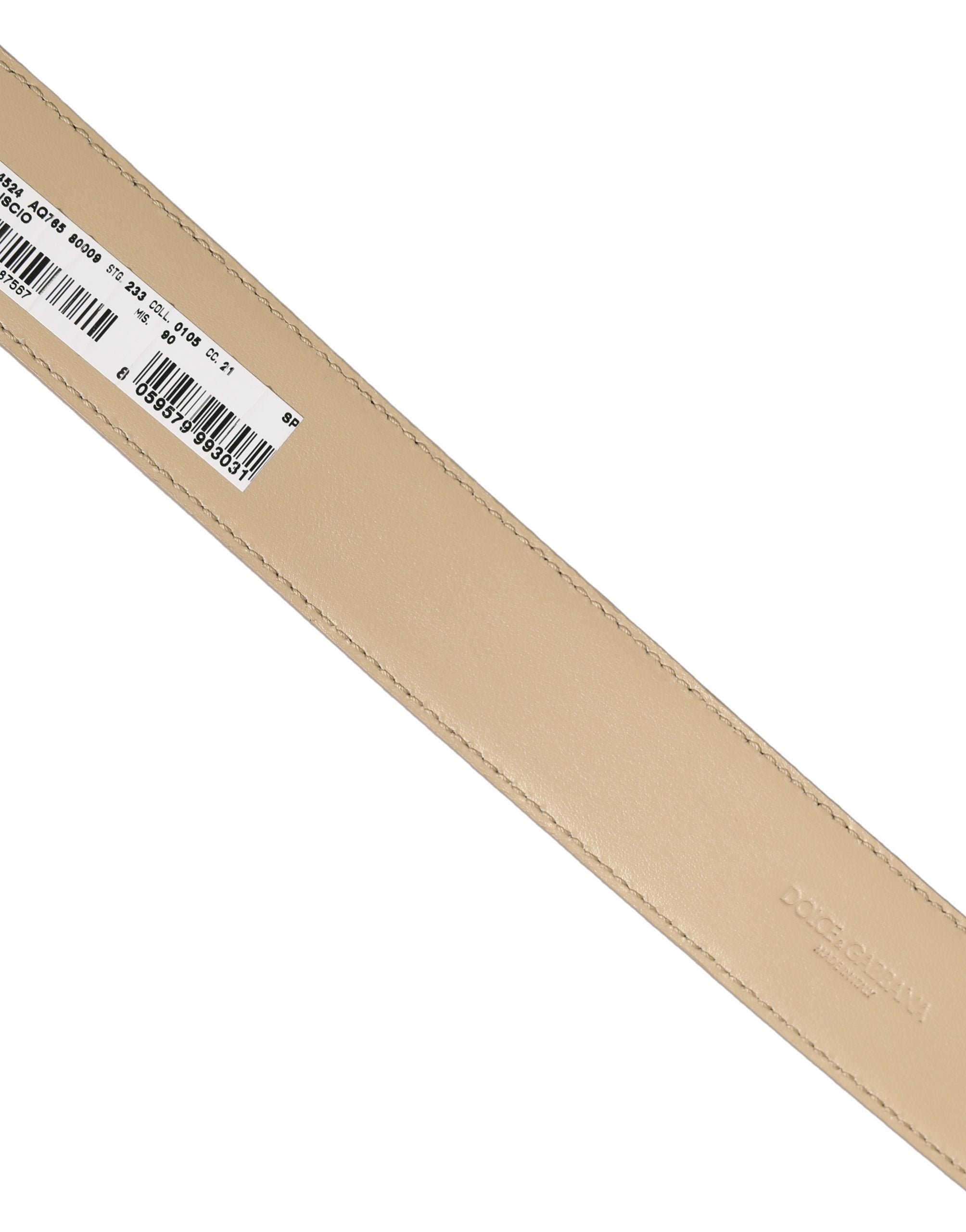 Dolce & Gabbana Beige Leather Belt - Timeless Luxury Accessory