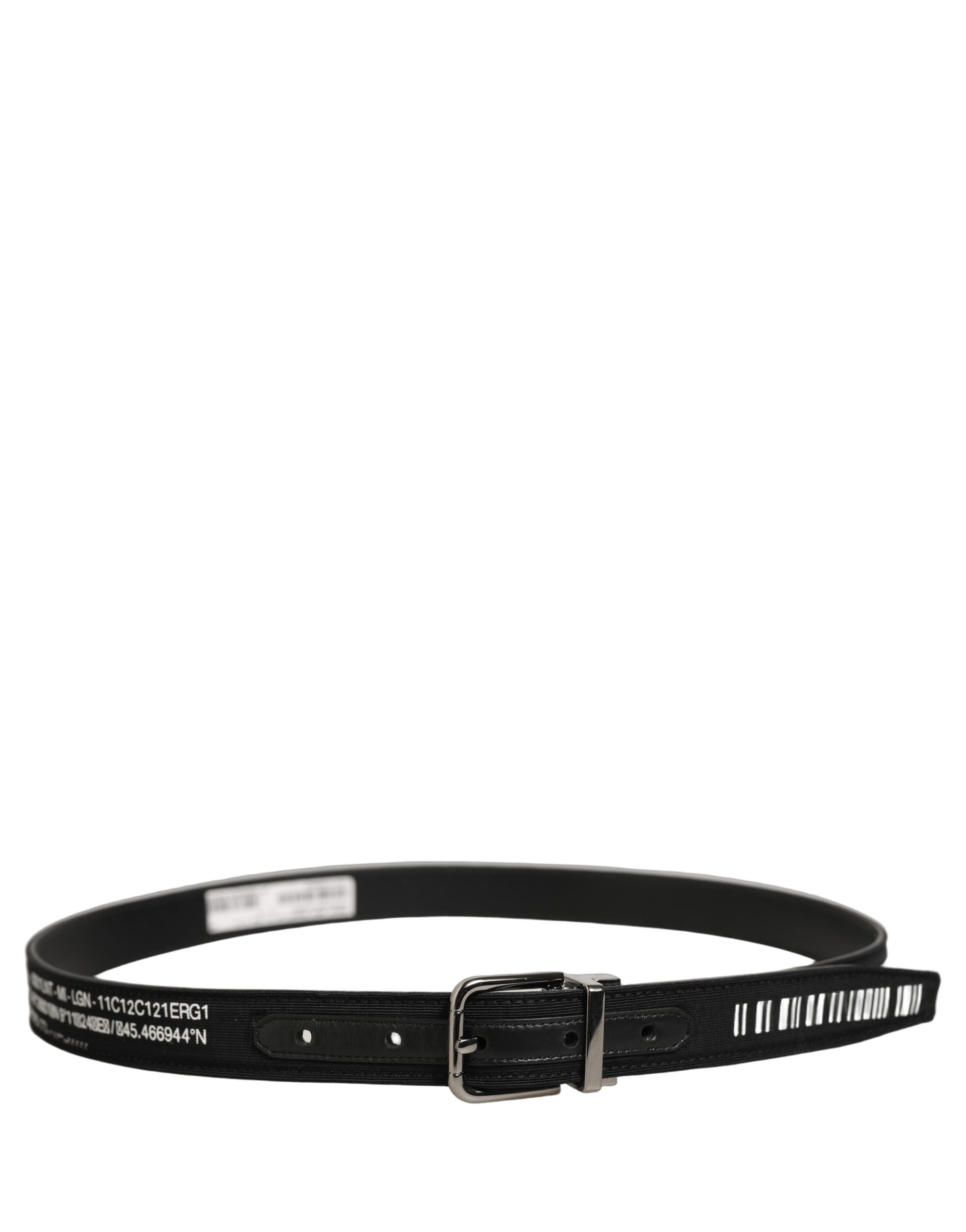 Dolce & Gabbana Black Fabric Leather Barcode Belt - Luxury Style