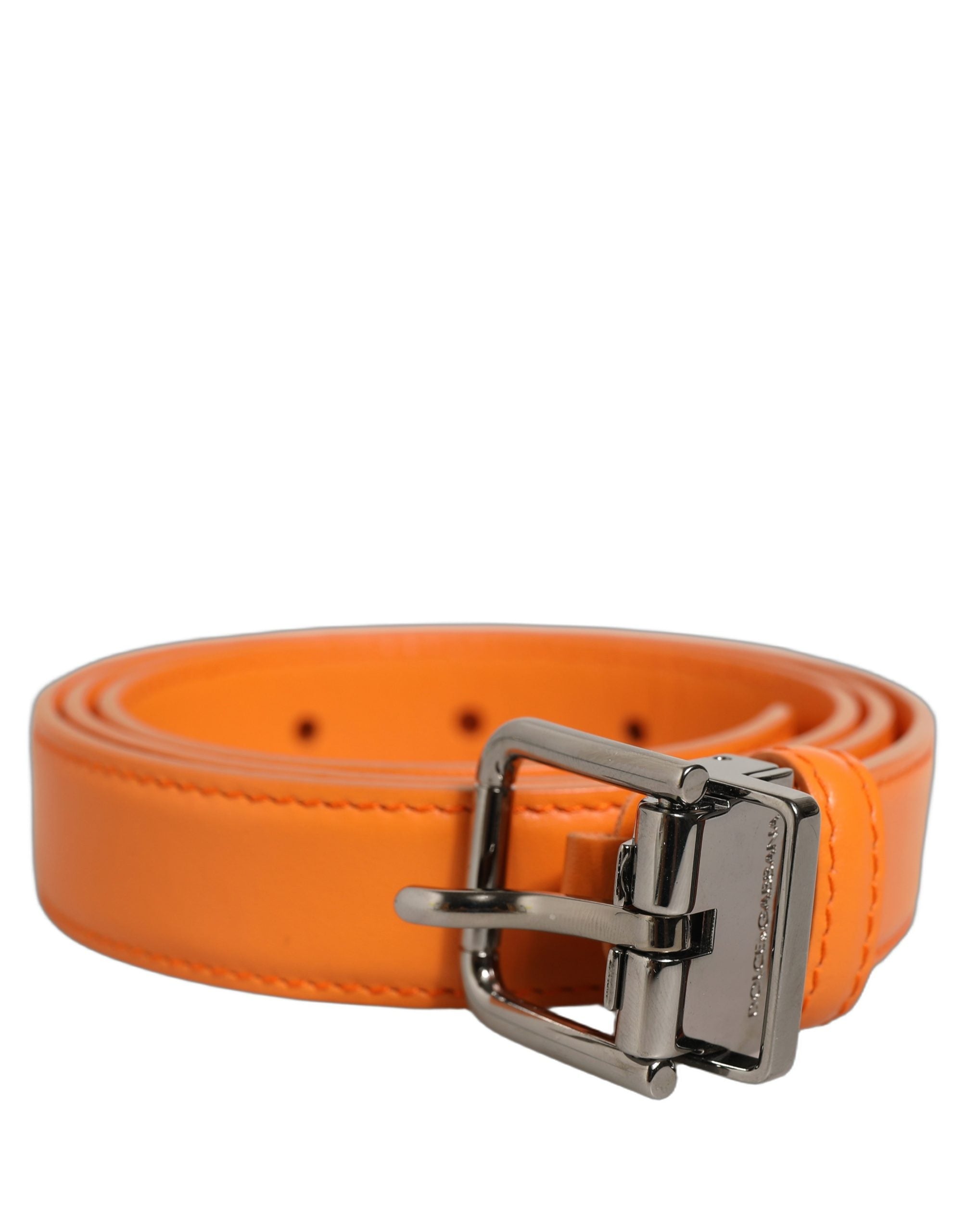 Dolce & Gabbana Orange Leather Belt - Timeless Luxury Accessory