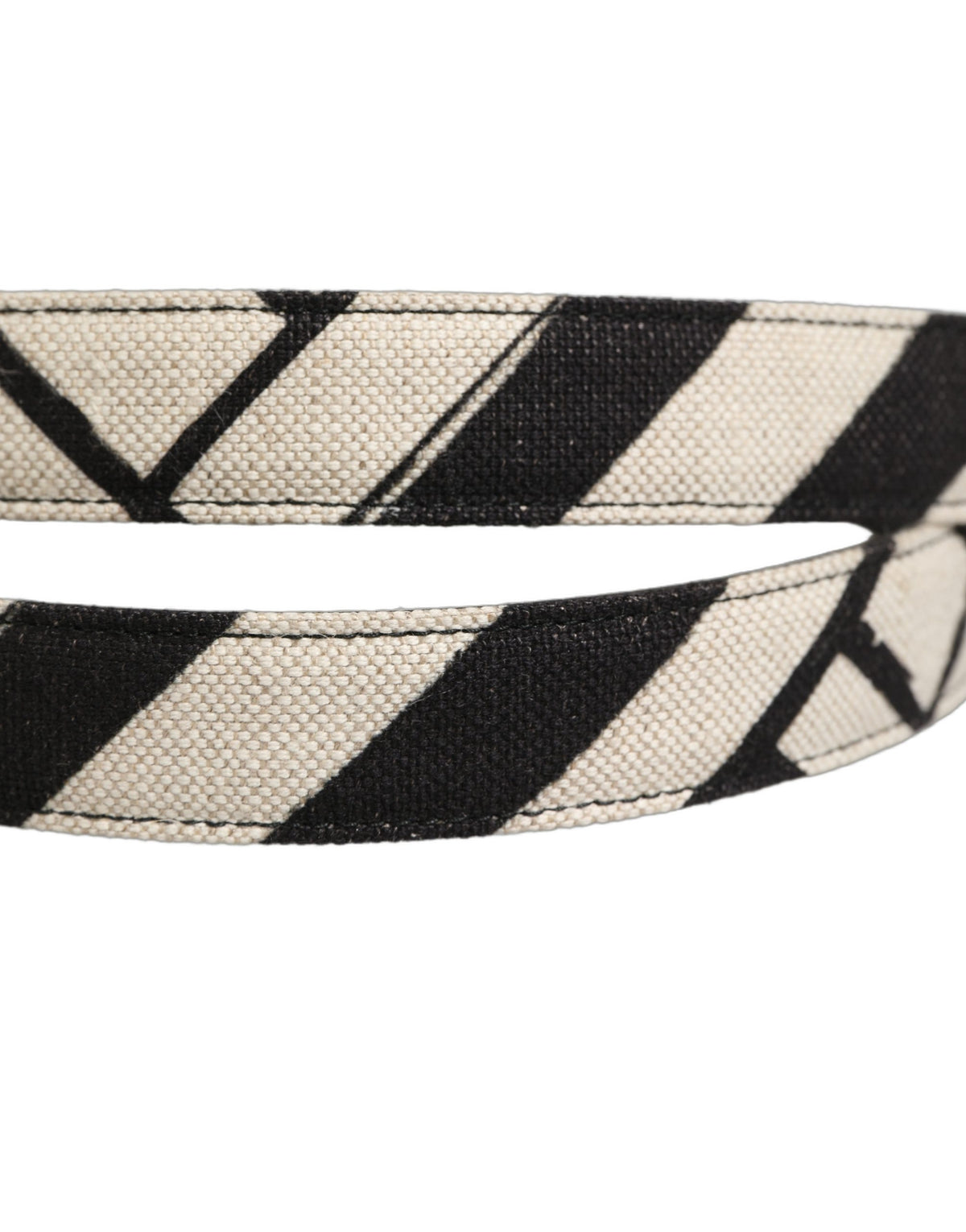 Dolce & Gabbana Black Ivory Canvas Belt - Timeless Luxury Accessory