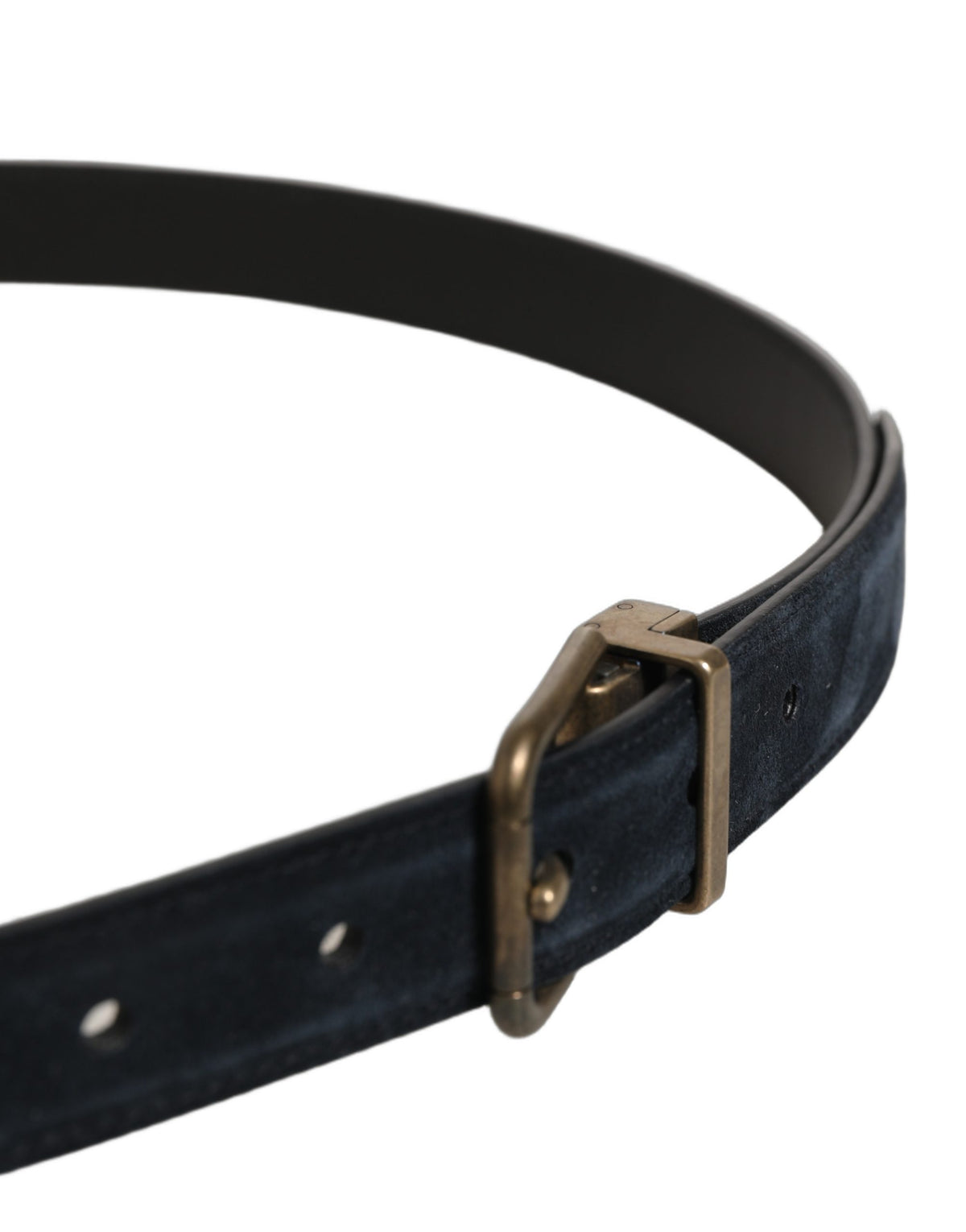 Dolce & Gabbana Black Leather Belt with Gold Tone Buckle