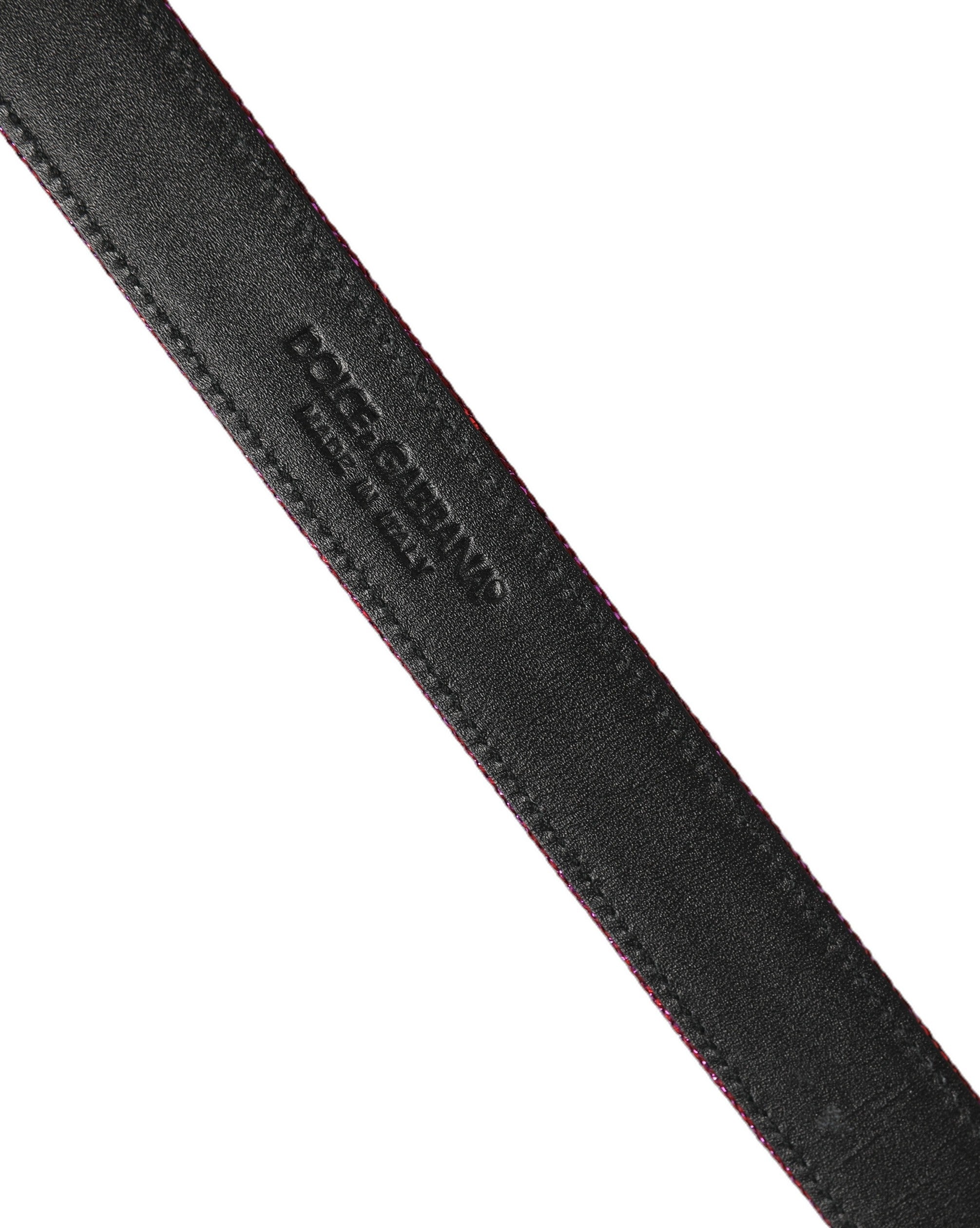 Dolce & Gabbana Fuchsia Glitter Belt - Exquisite Italian Luxury