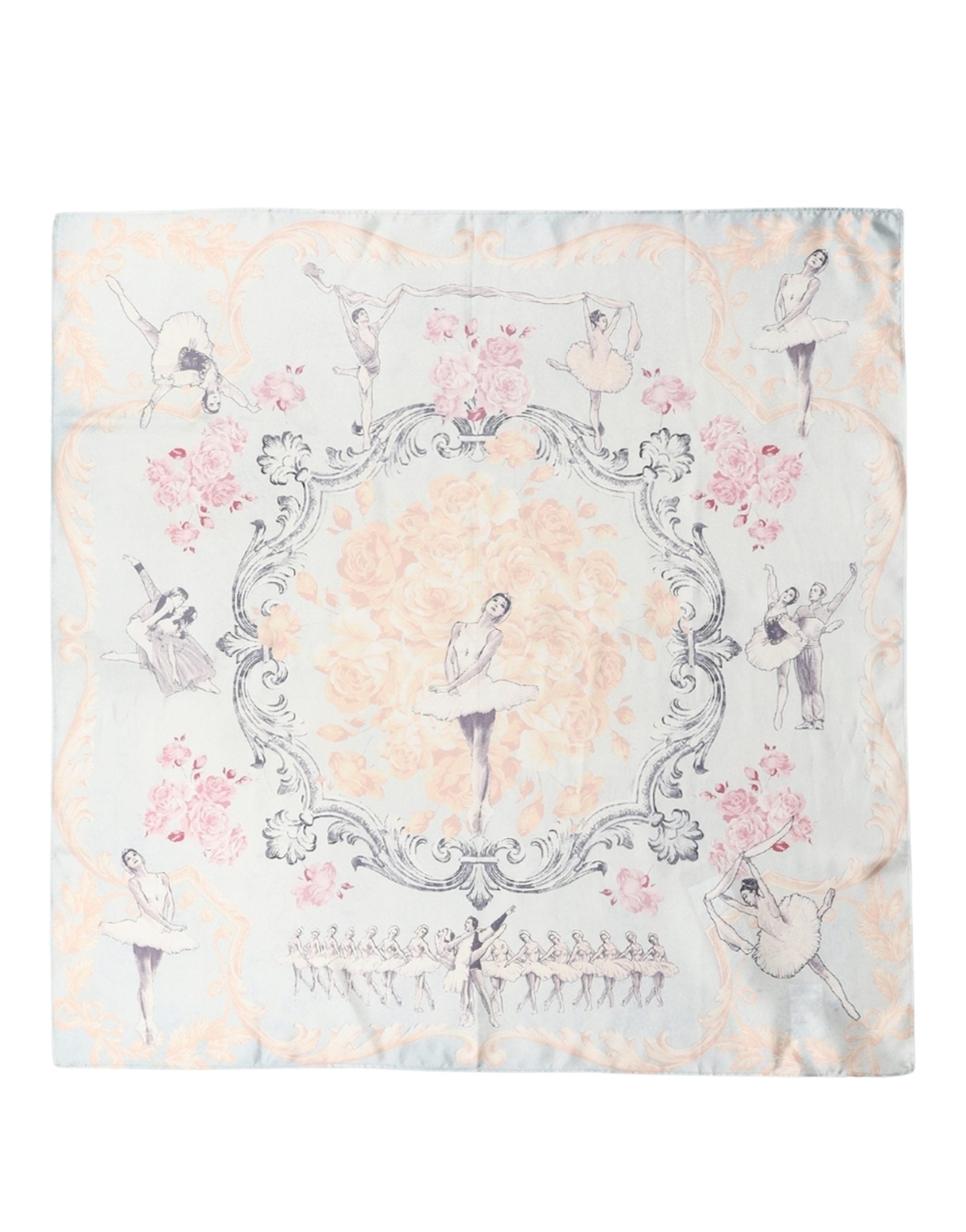 Dolce & Gabbana Multicolor Ballerina Floral Foulard Scarf