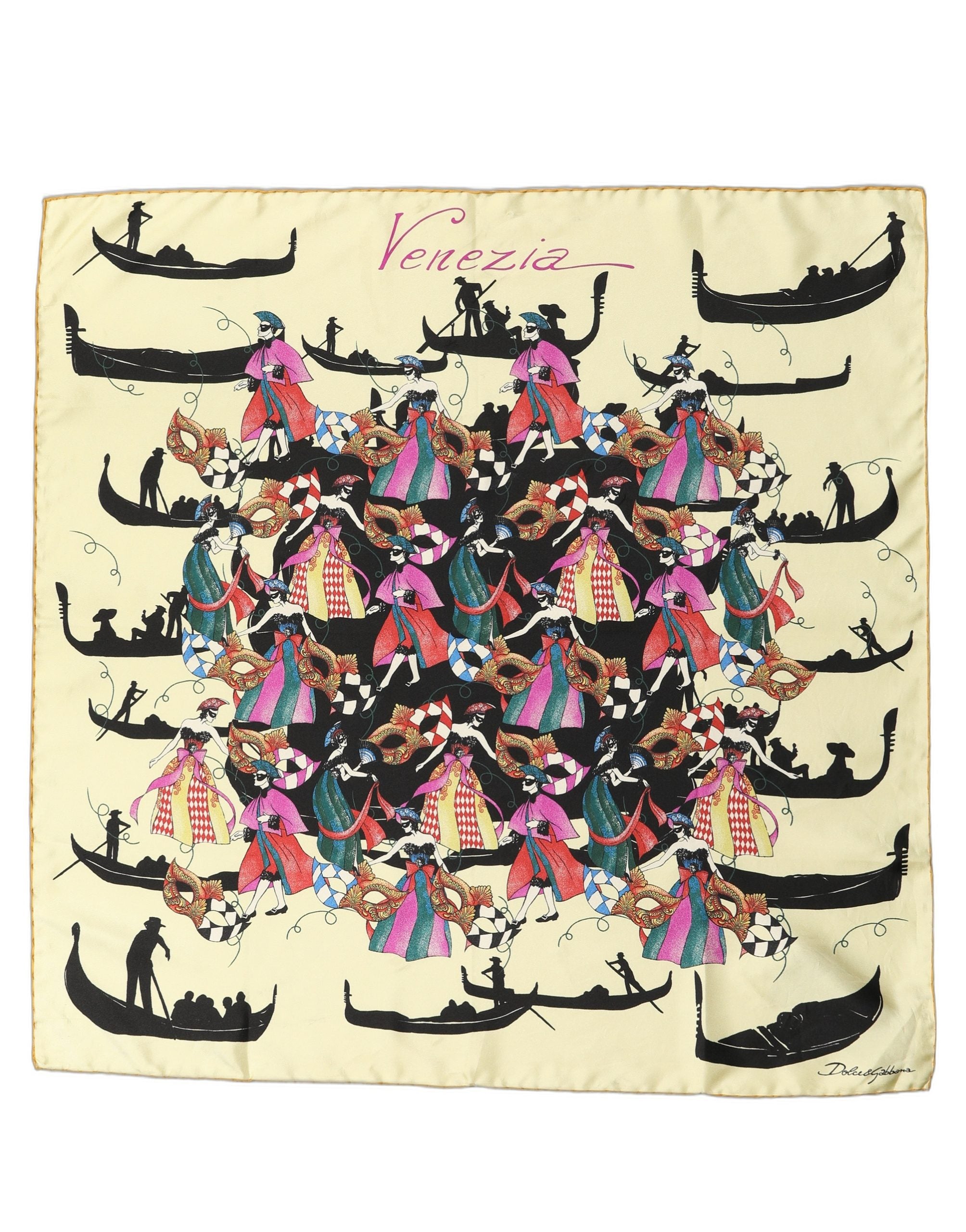 Dolce & Gabbana Cream Silk Foulard Scarf - Timeless Elegance