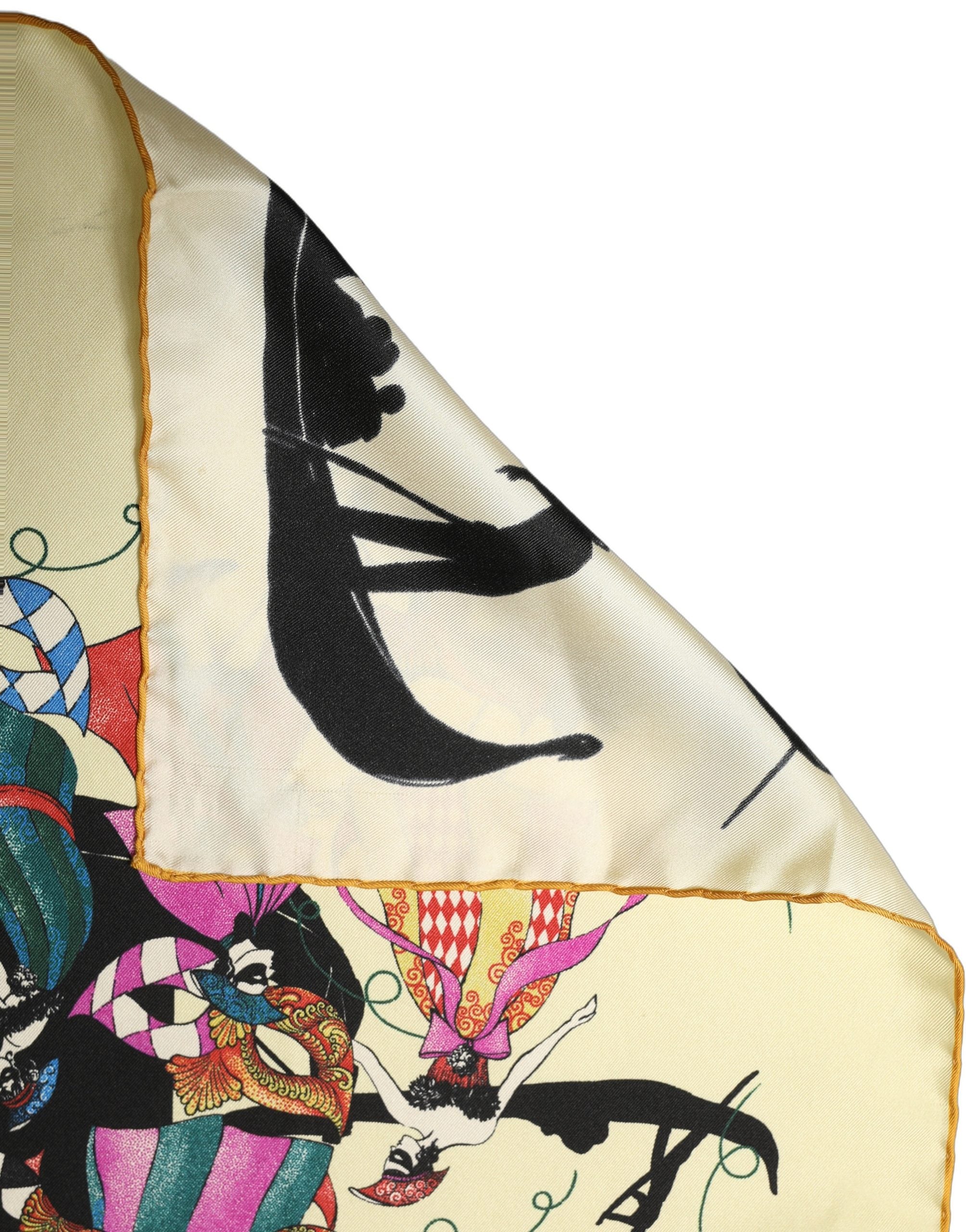 Dolce & Gabbana Cream Silk Venezia Foulard Scarf - Timeless Elegance