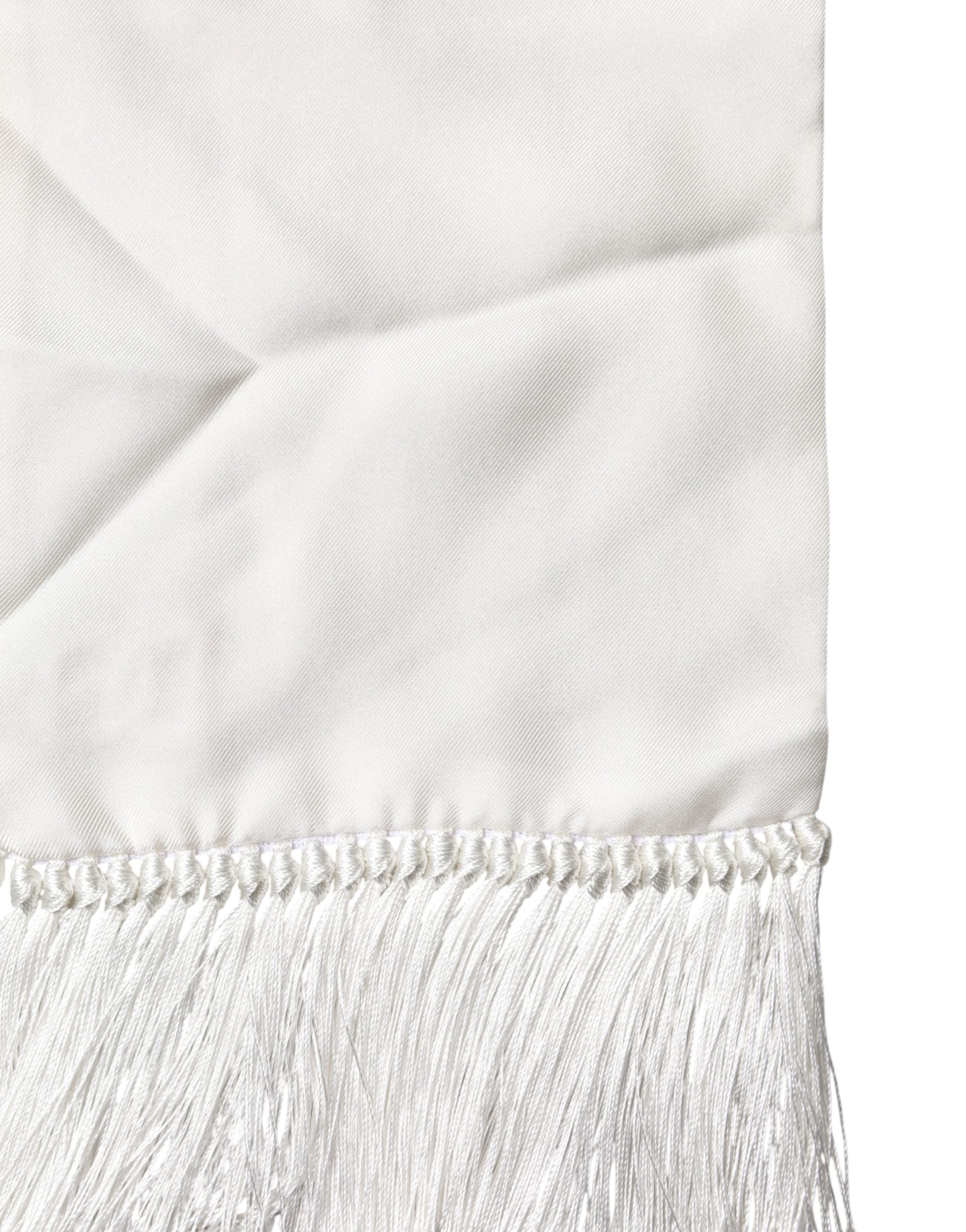 Dolce & Gabbana Silk Fringed Lace Stole Scarf - Timeless Luxury