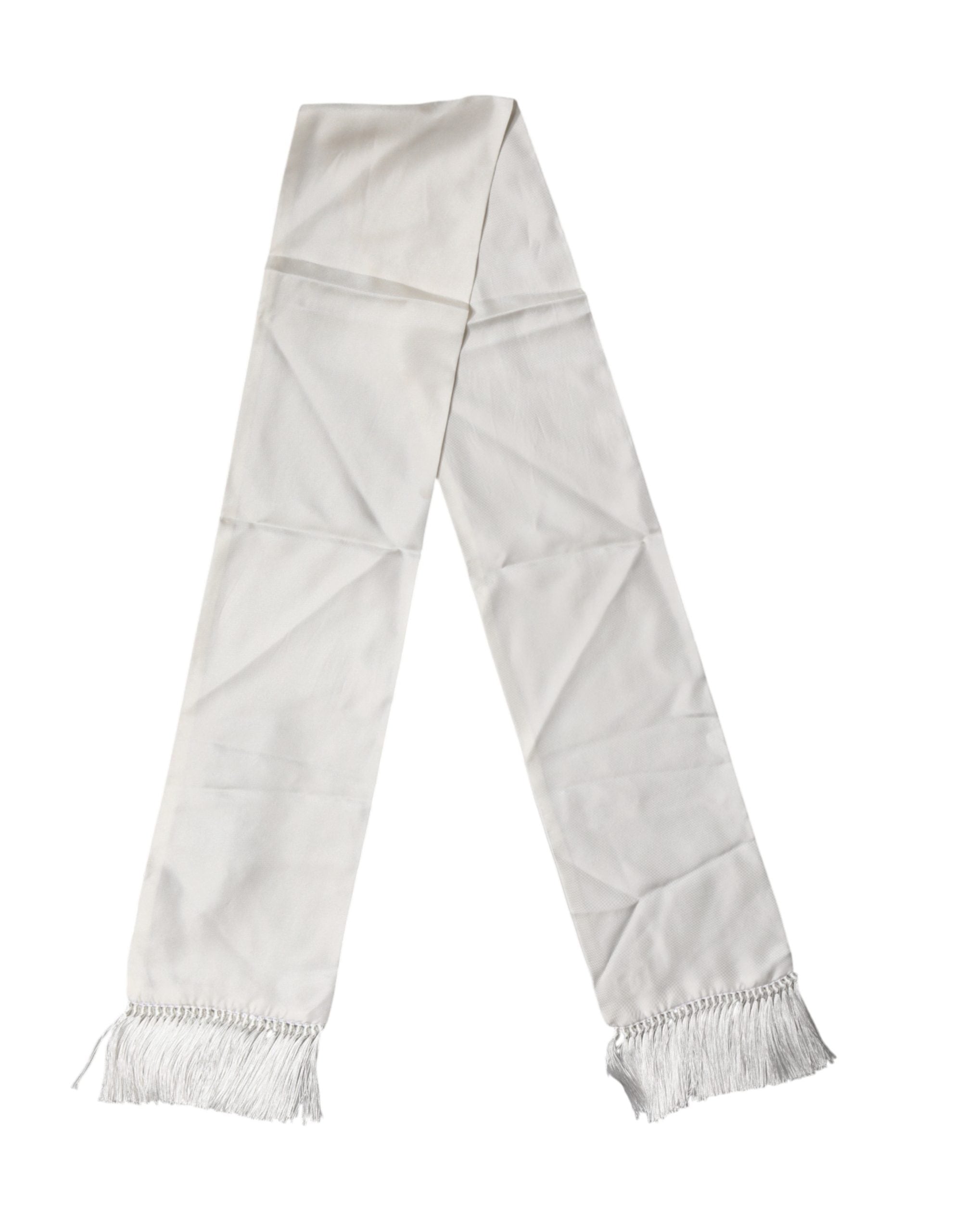 Dolce & Gabbana Silk Fringed Lace Stole Scarf - Timeless Luxury