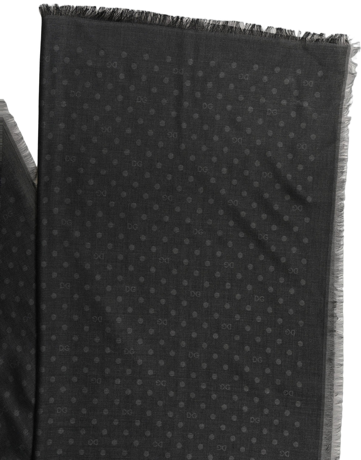 Dolce & Gabbana Black Polka Dot Fringe Shawl Lace Stole