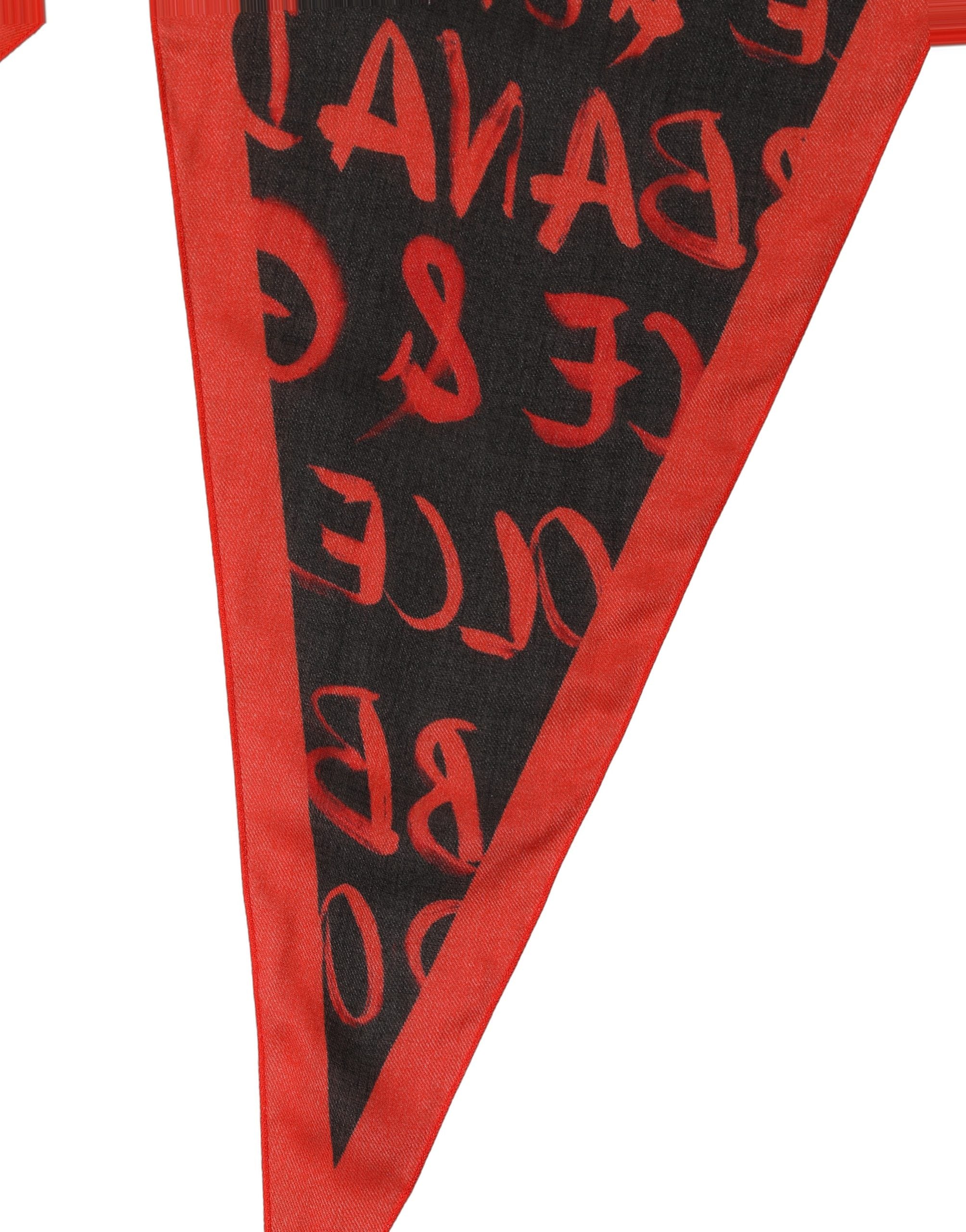 Dolce & Gabbana Graffiti Logo Lace Stole Scarf - Luxury Red Black