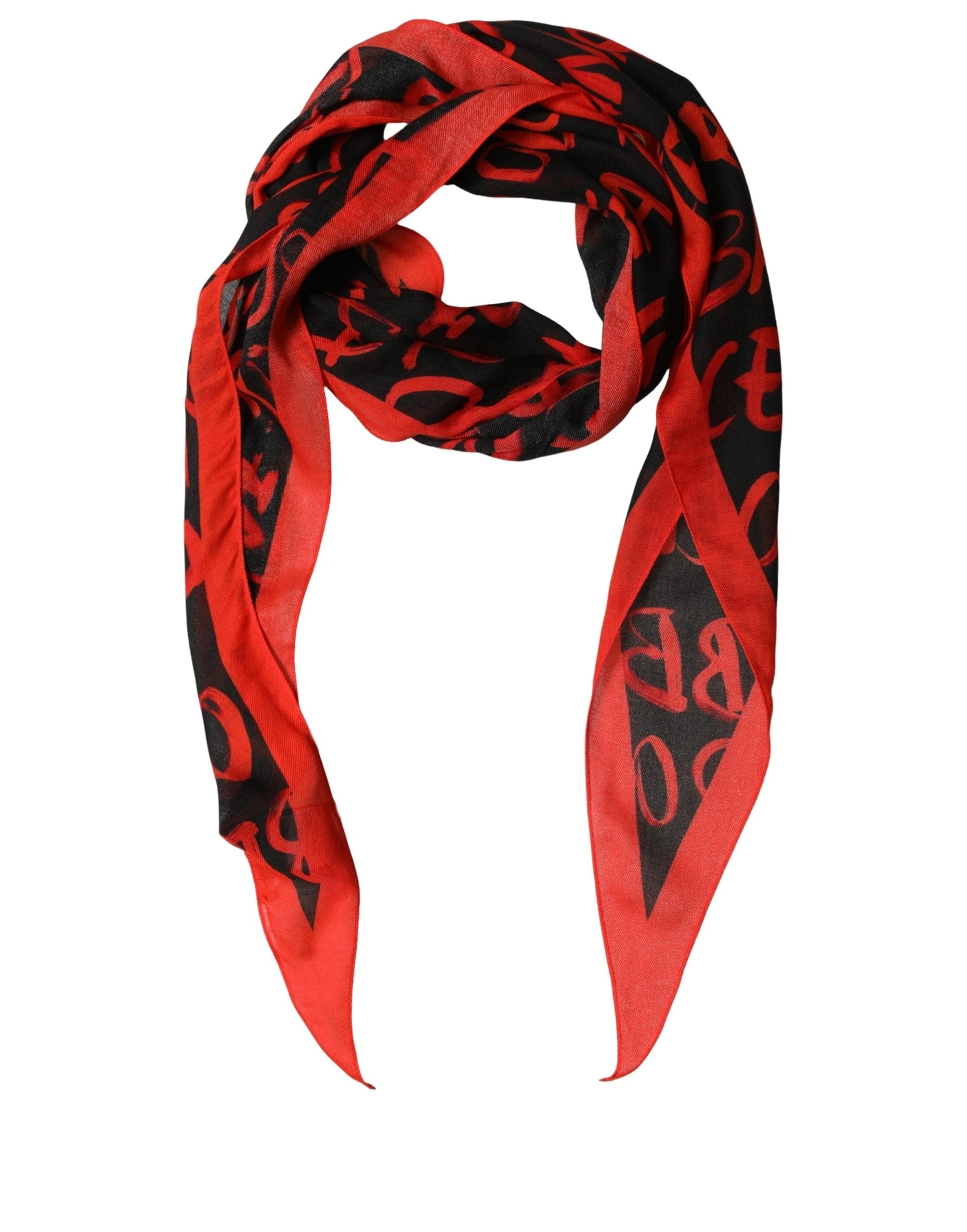 Dolce & Gabbana Graffiti Logo Lace Stole Scarf - Luxurious Elegance