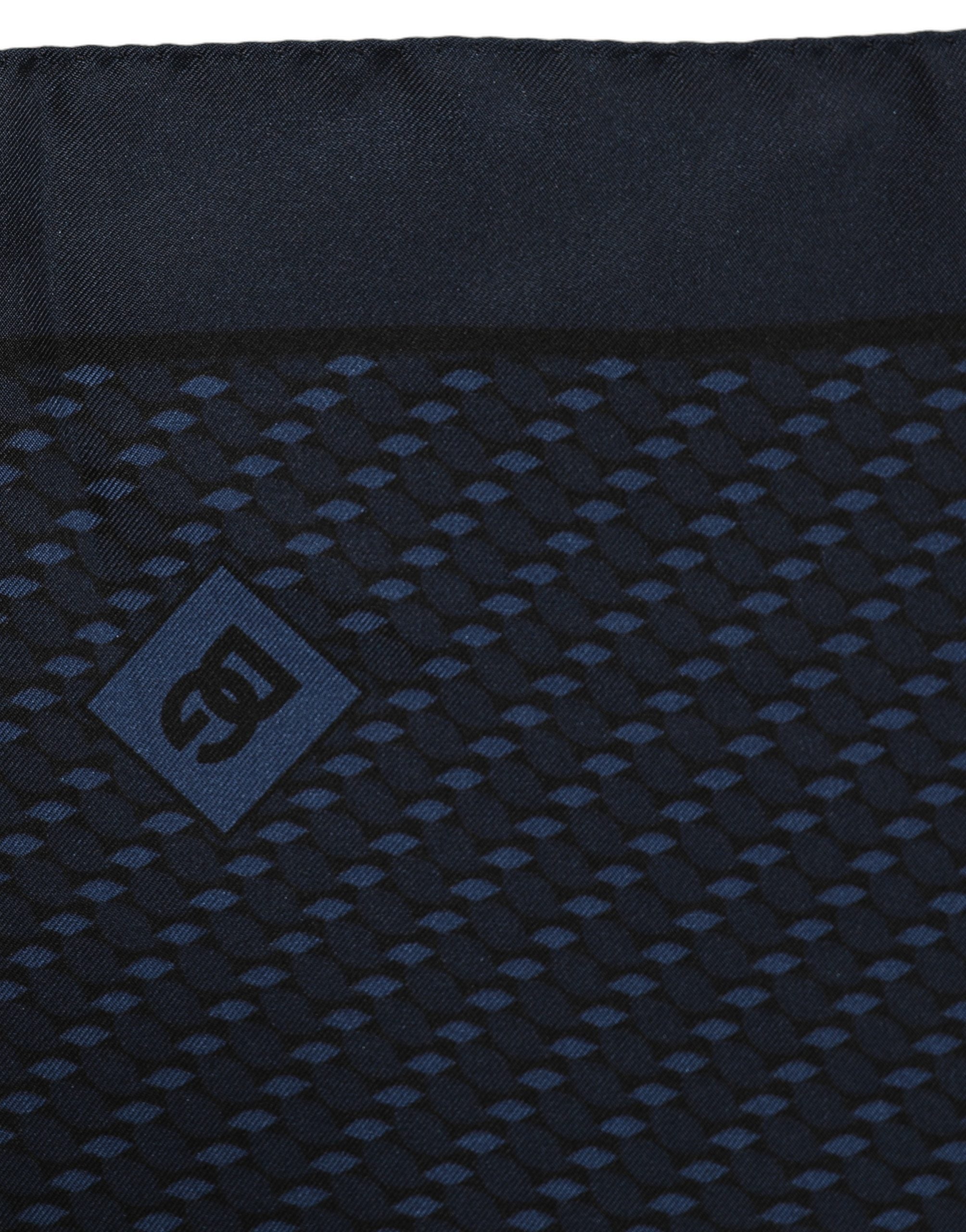 Dolce & Gabbana Dark Blue Silk Pocket Square - Timeless Elegance