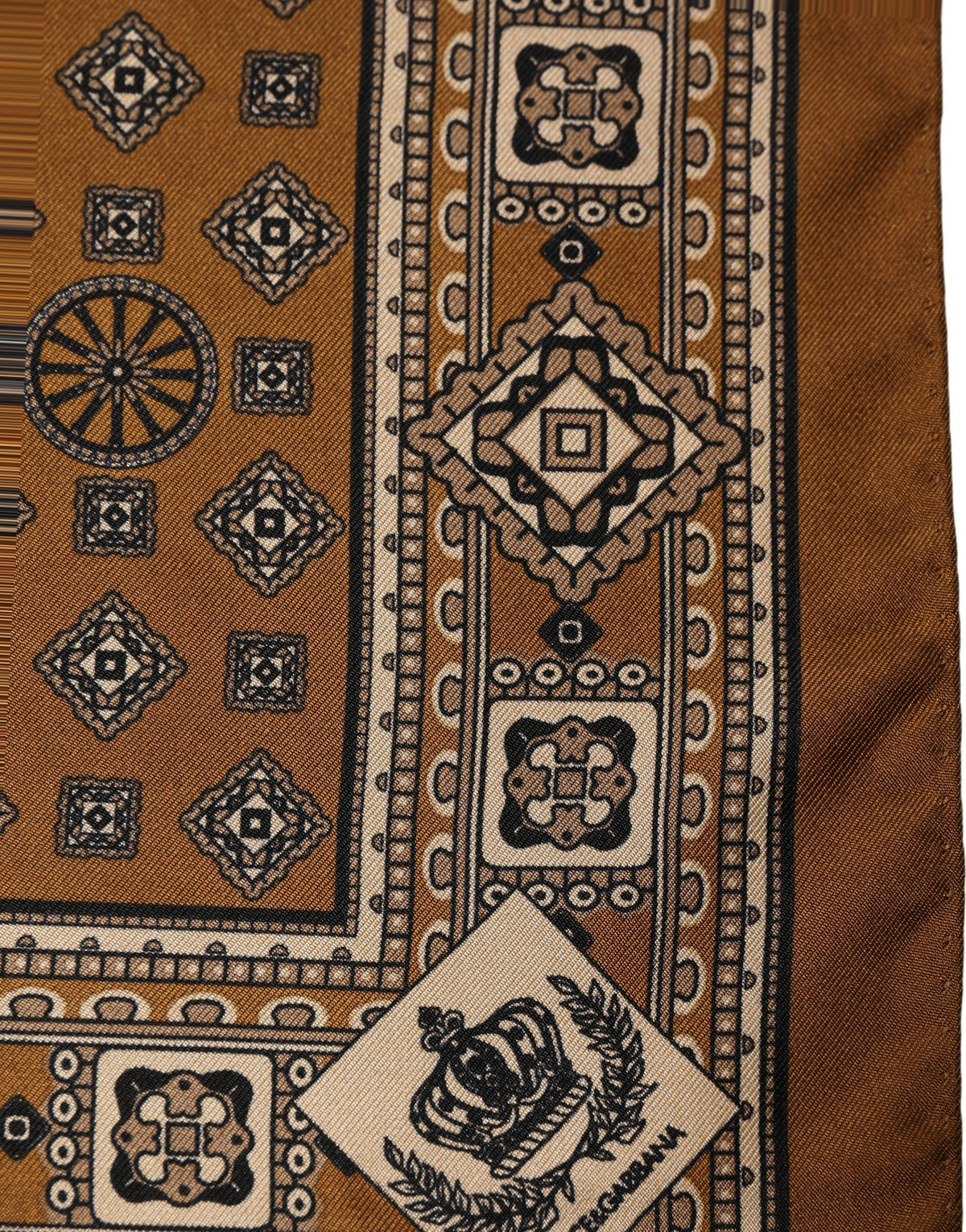 Dolce & Gabbana Brown Silk Foulard Scarf - Timeless Luxury