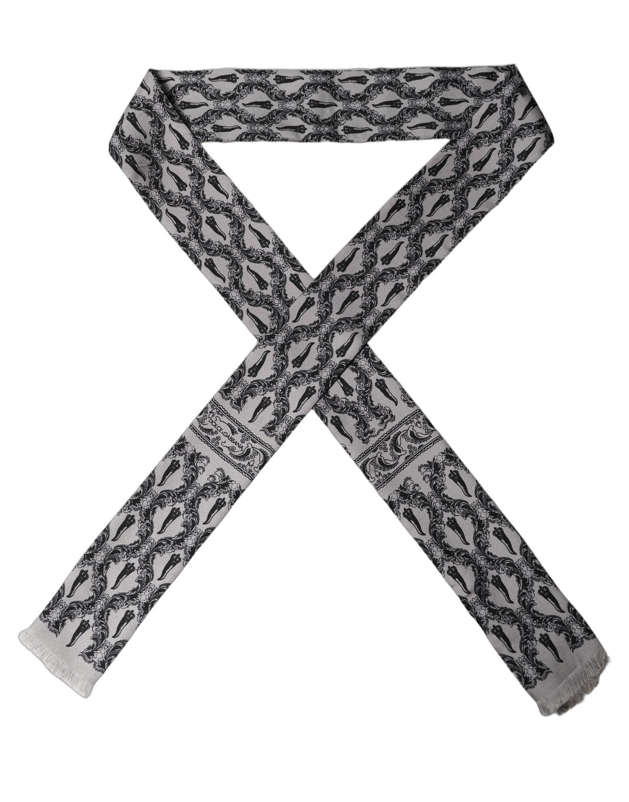 Dolce & Gabbana Silk Baroque Fringed Scarf - Timeless Luxury