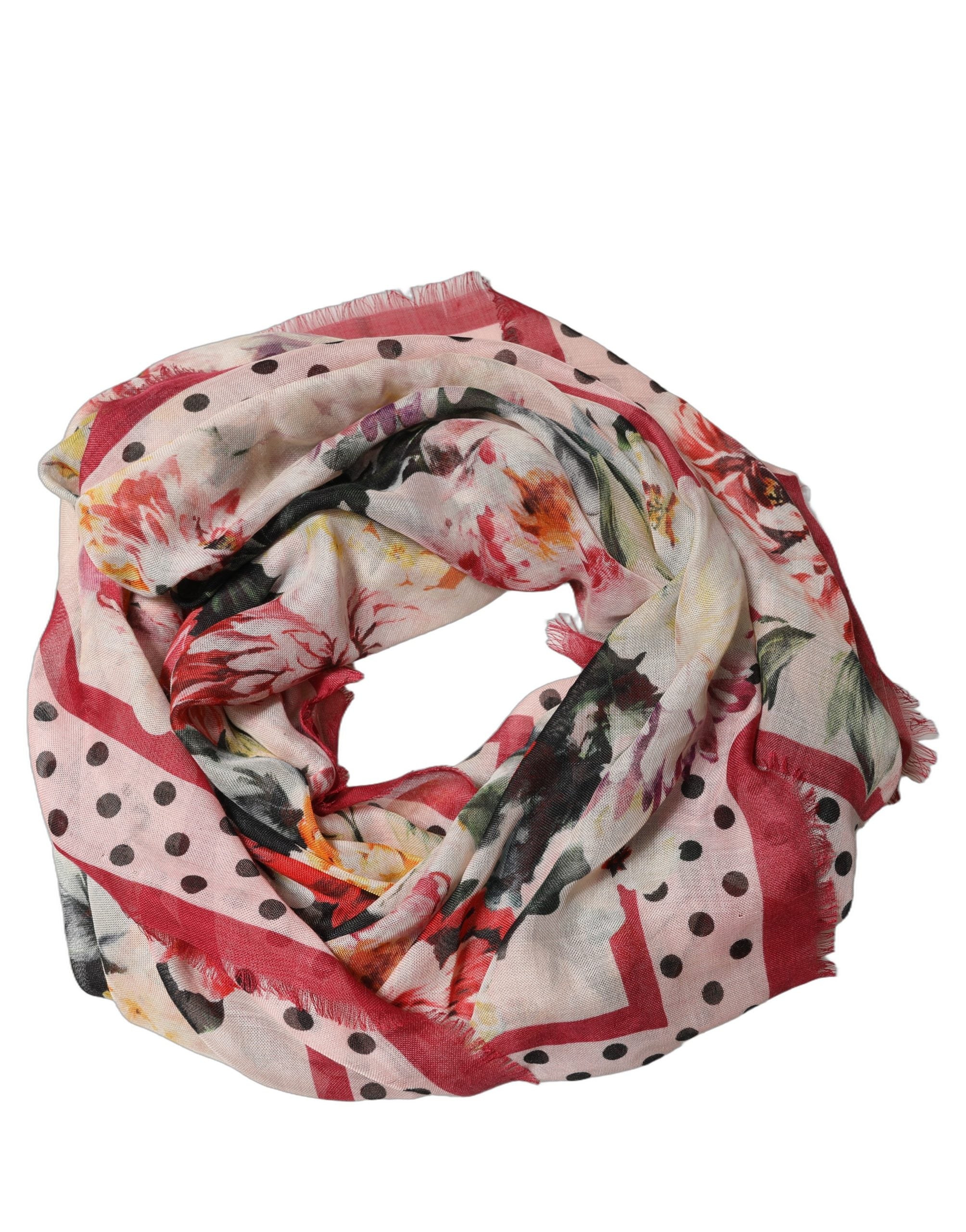 Dolce & Gabbana Multicolor Floral Fringed Stole Scarf - Luxury Elegance