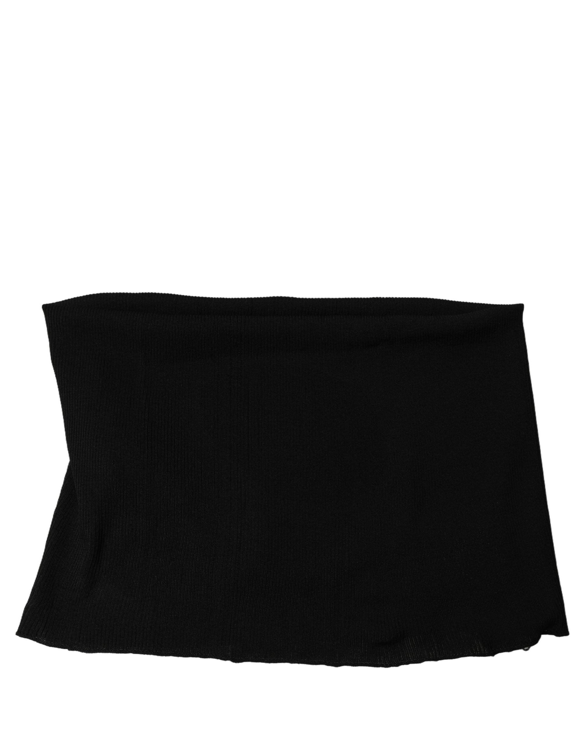 Dolce & Gabbana Black Viscose Neck Warmer Scarf - Luxury Essentials