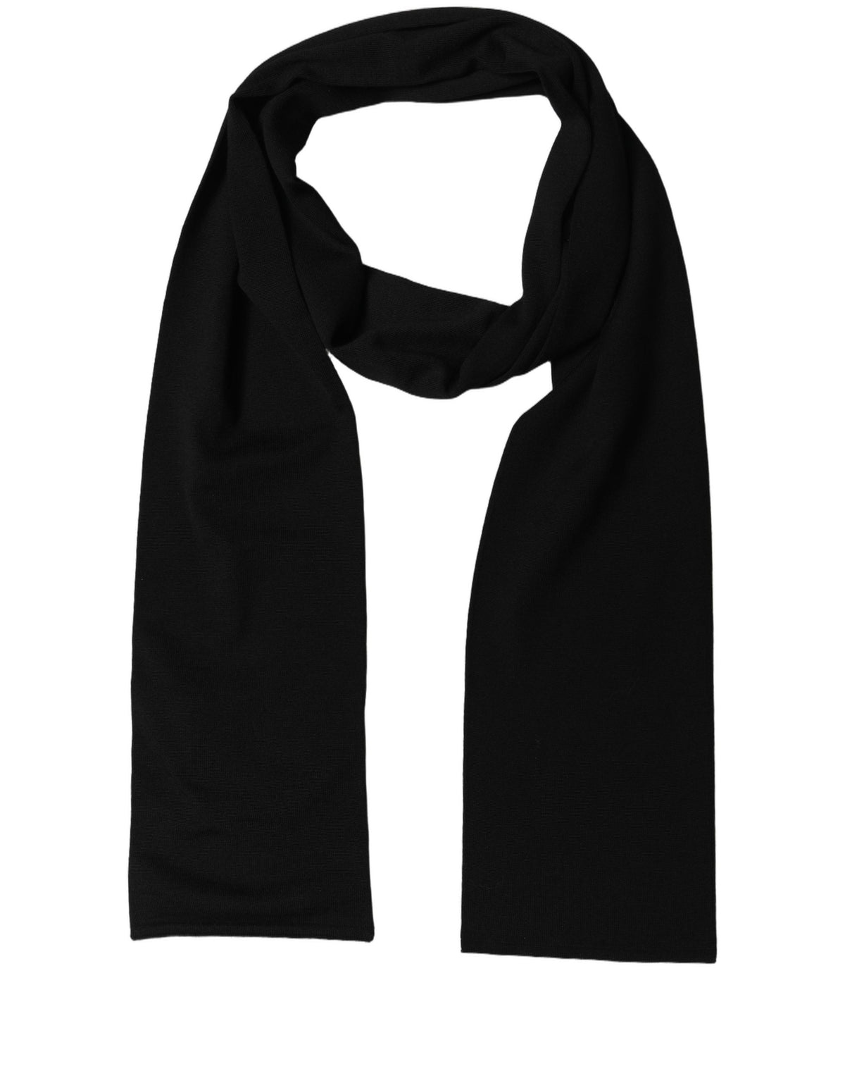 Dolce & Gabbana Black Wool Foulard Scarf - Timeless Elegance