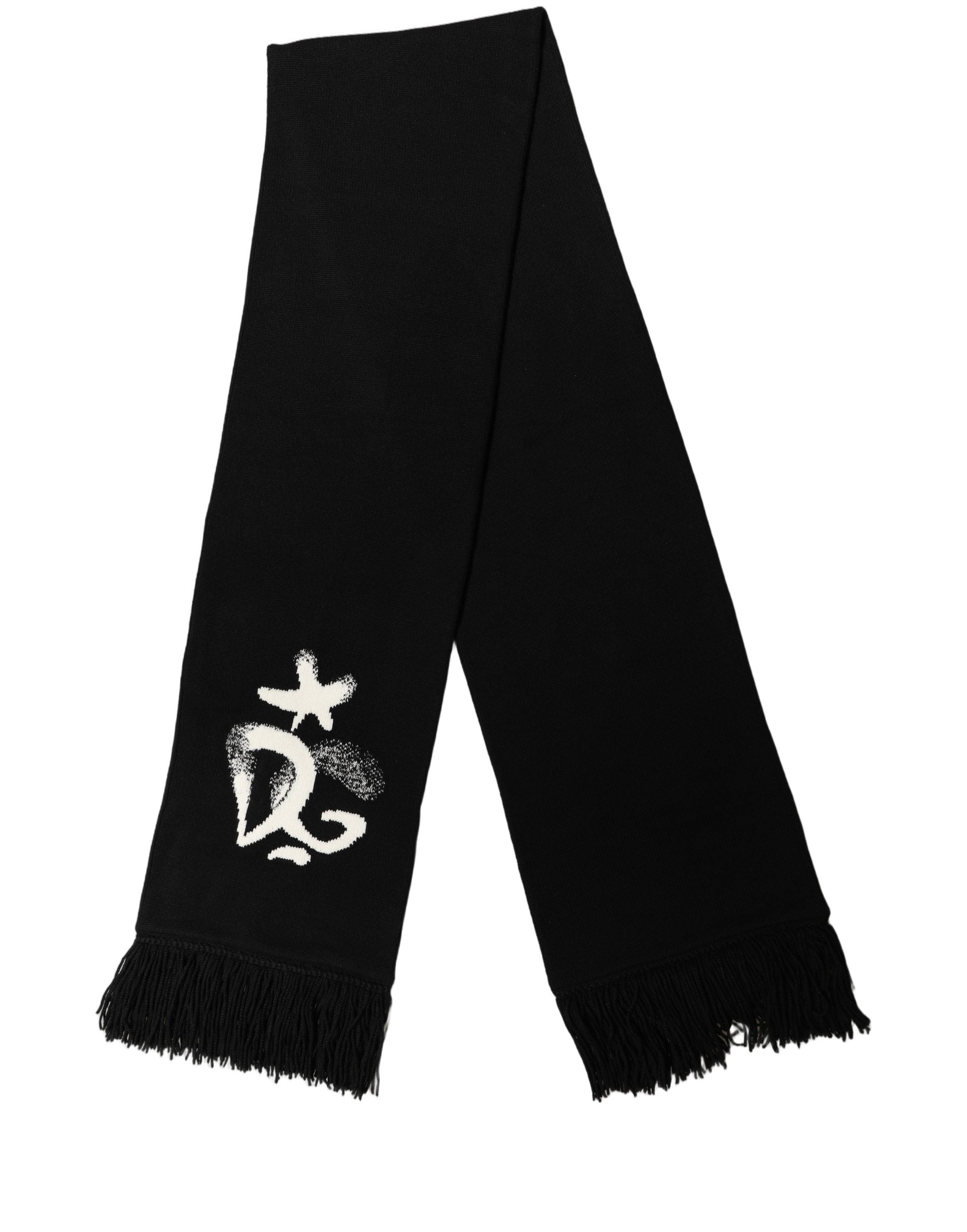 Dolce & Gabbana Black Cashmere Foulard Scarf - Timeless Luxury