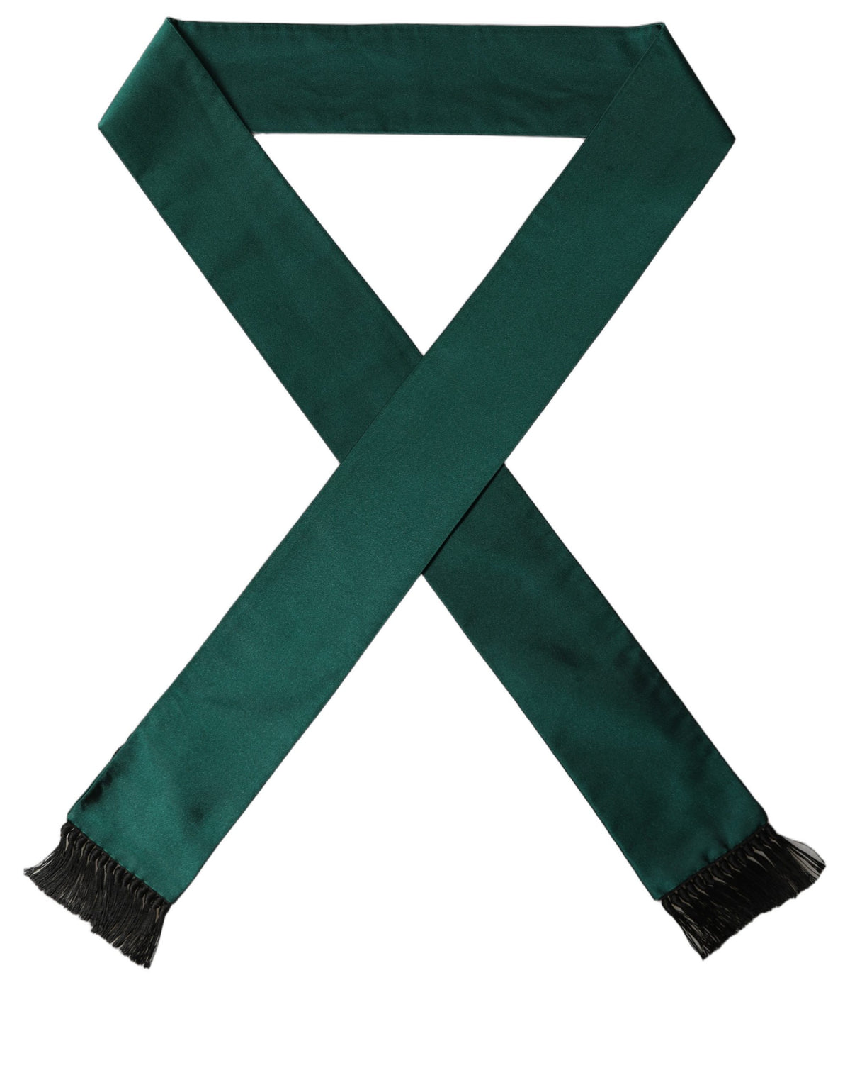 Dolce & Gabbana Green Silk Fringed Lace Stole - Exquisite Luxury
