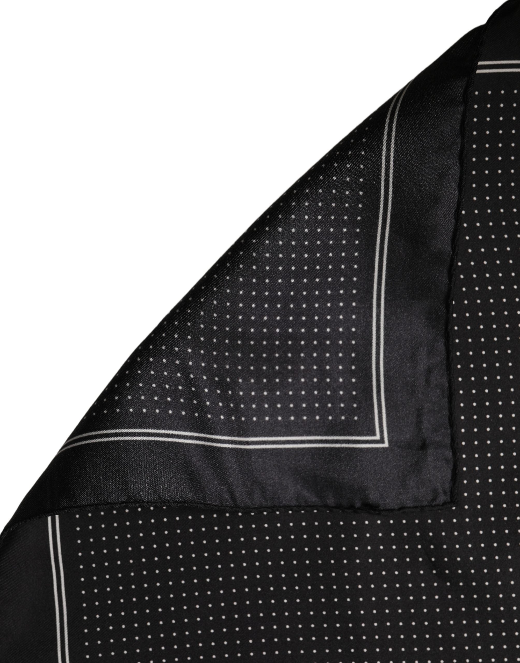 Dolce & Gabbana Black Silk Polka Dot Foulard Scarf - Luxury Elegance