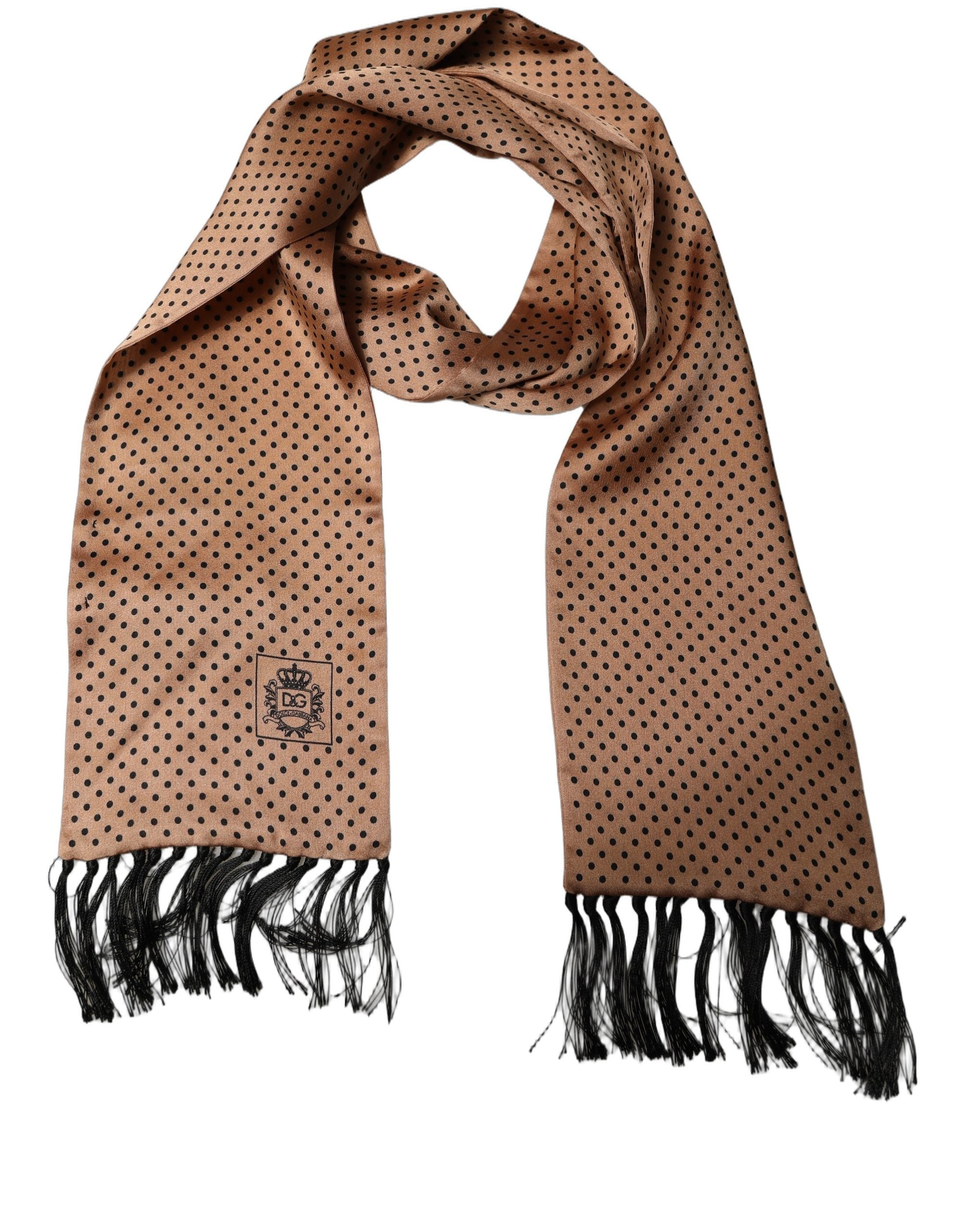 Dolce & Gabbana Silk Dotted Fringed Scarf - Timeless Luxury