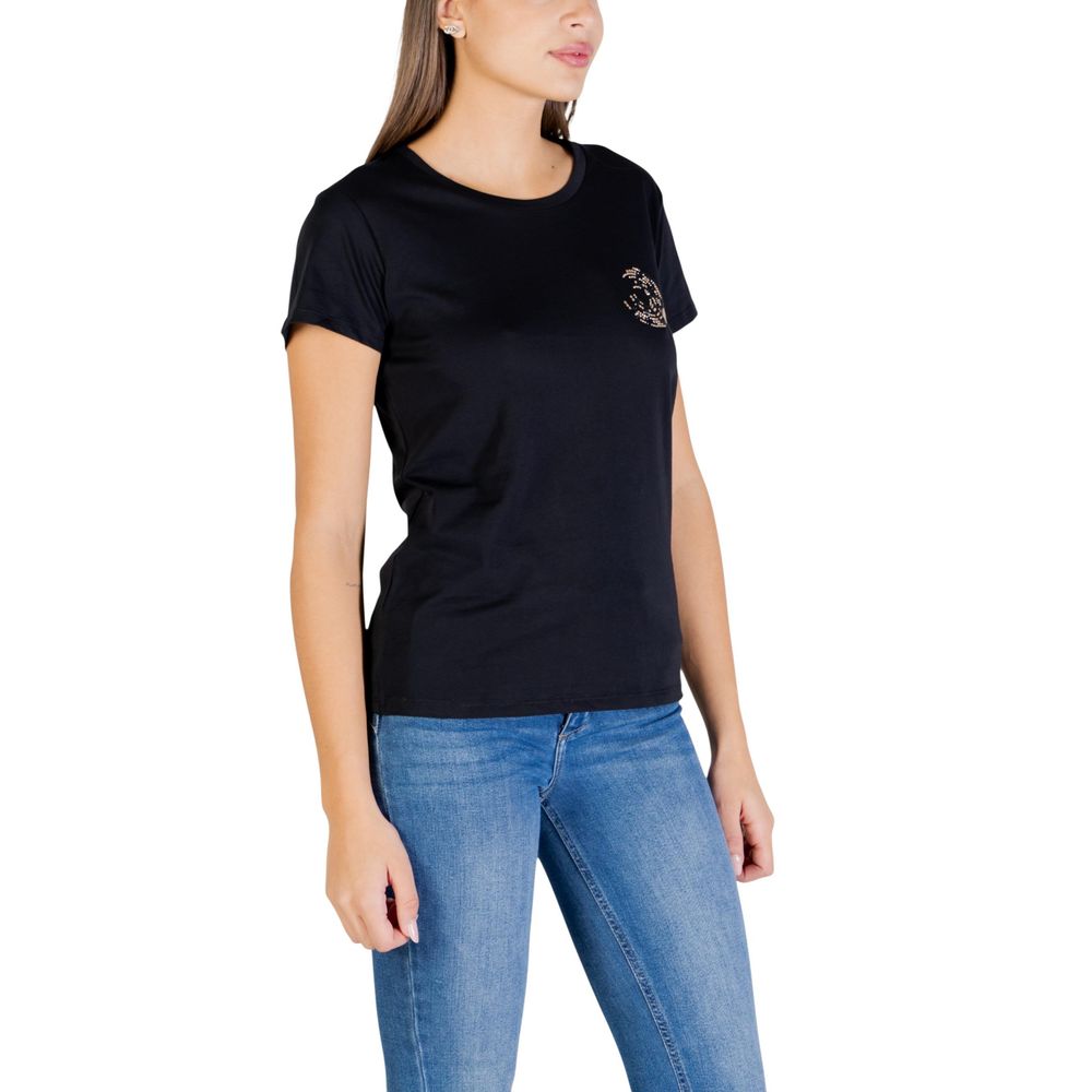Liu Jo Black Cotton T-Shirt - Elevate Your Casual Elegance