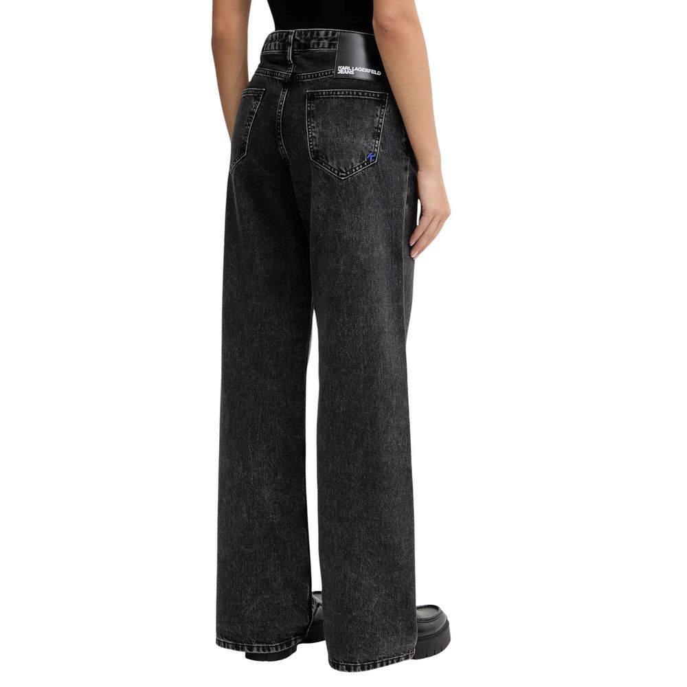 Karl Lagerfeld Black Recycled Cotton Relaxed Fit Jeans - Luxury Redefined