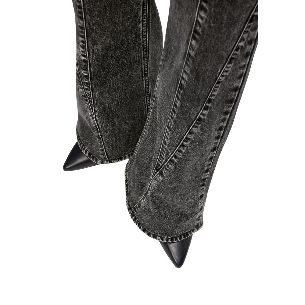 Karl Lagerfeld Black Recycled Cotton Mom Jeans - Luxe Eco Fashion