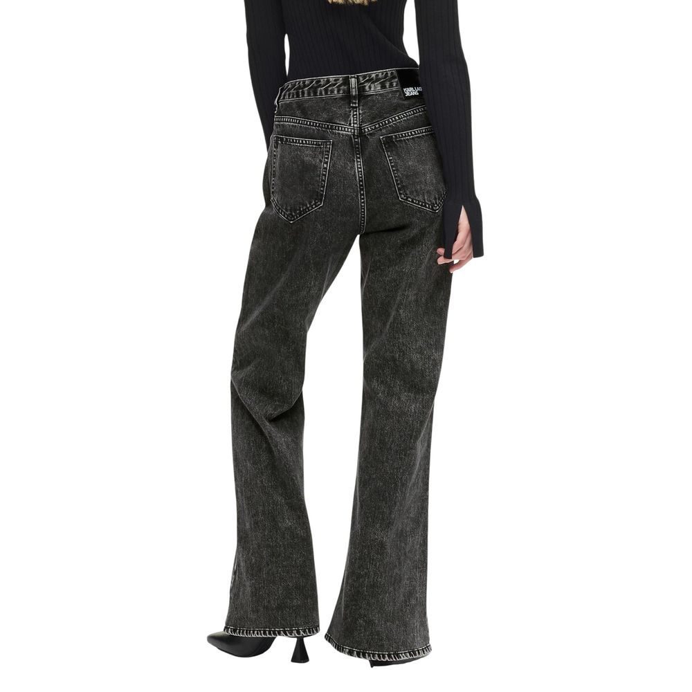 Karl Lagerfeld Black Recycled Cotton Mom Jeans - Timeless Luxury