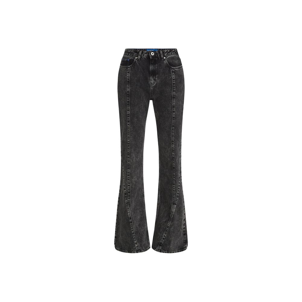 Karl Lagerfeld Black Recycled Cotton Mom Jeans - Timeless Elegance