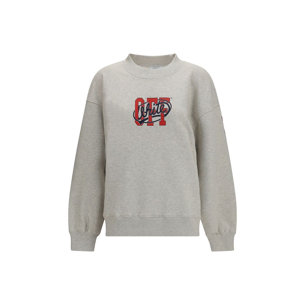 Off-White Gray Cotton Sweatshirt - Elevate Your Luxe Wardrobe