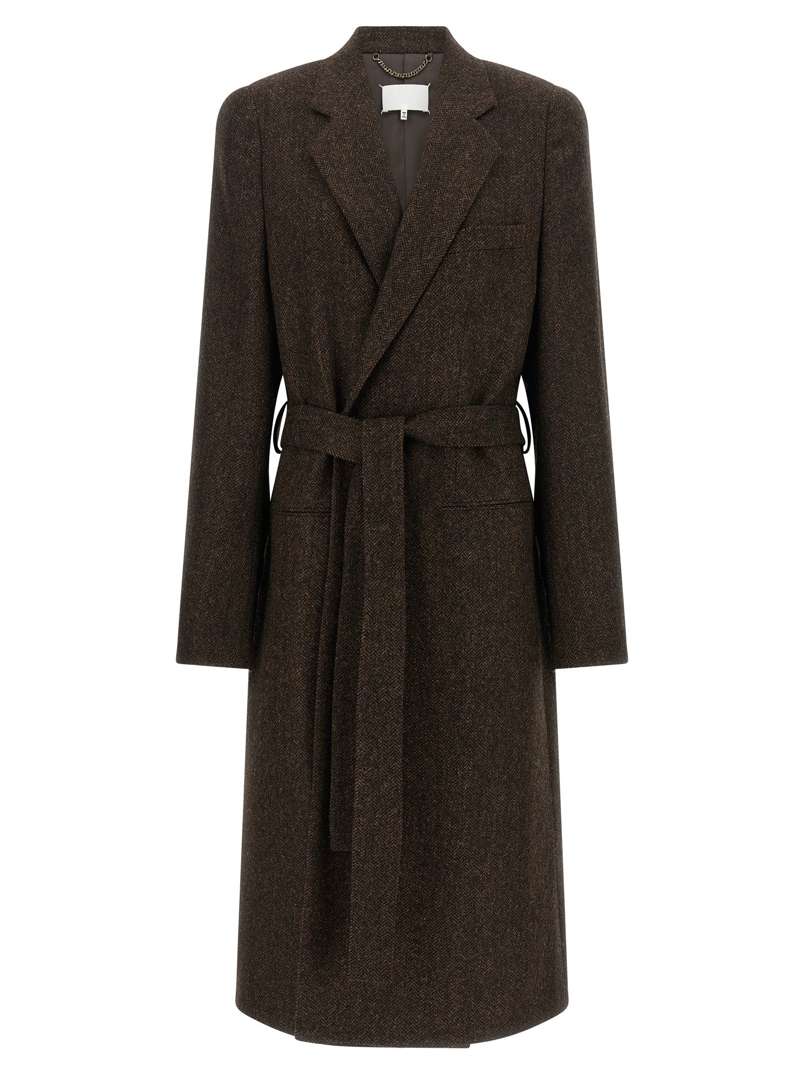 Maison Margiela Brown Wool Coat - Timeless Elegance Redefined