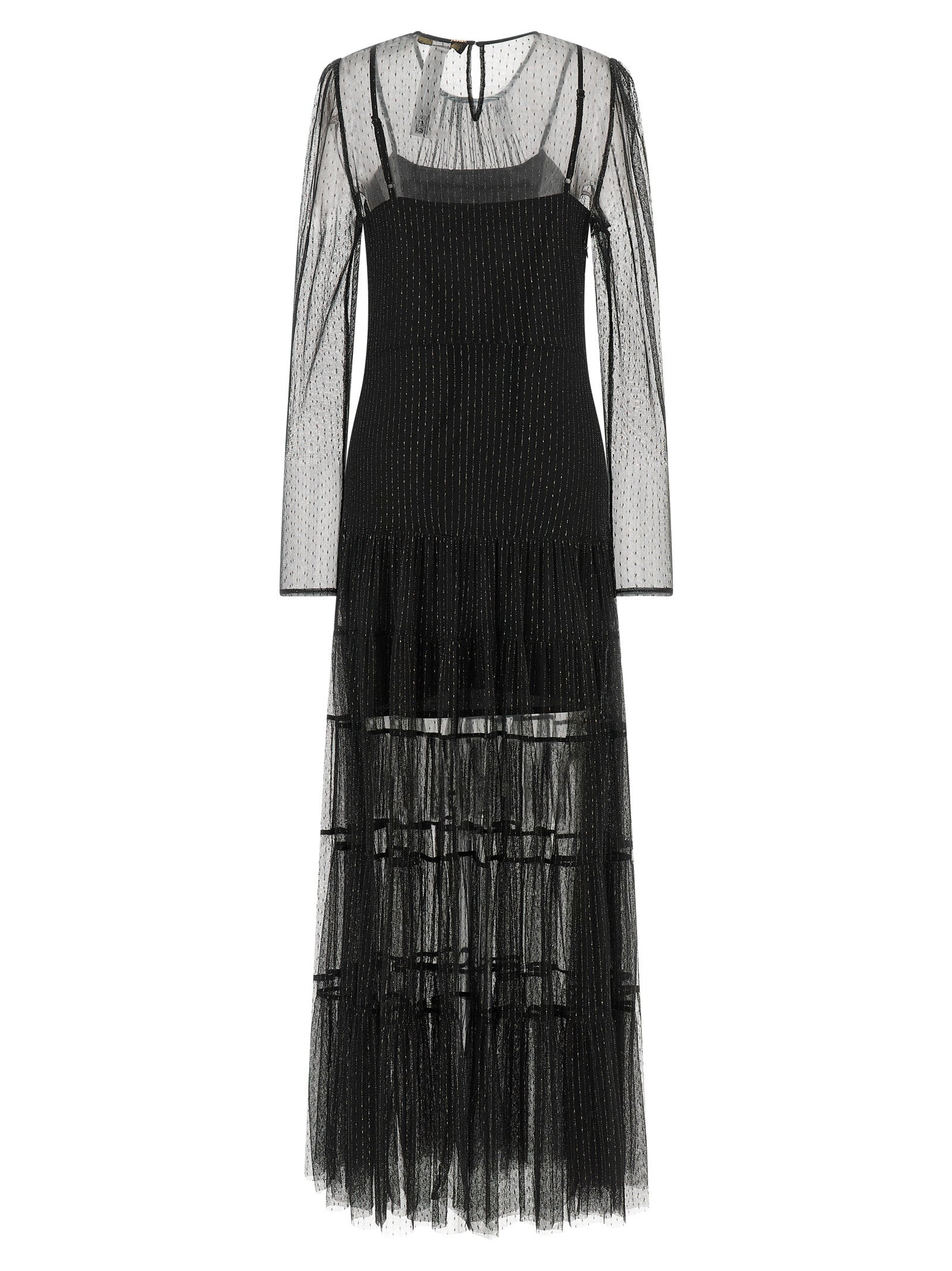 Twinset Black Long Dress - Elegance in Luxurious Tulle