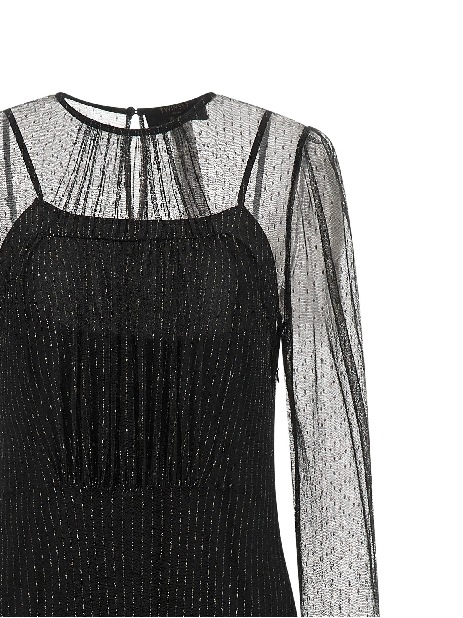 Twinset Black Long Dress - Elegance in Luxurious Tulle