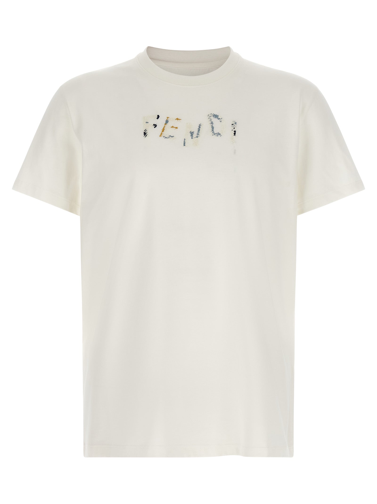 Fendi White Cotton T-Shirt - Timeless Elegance Redefined