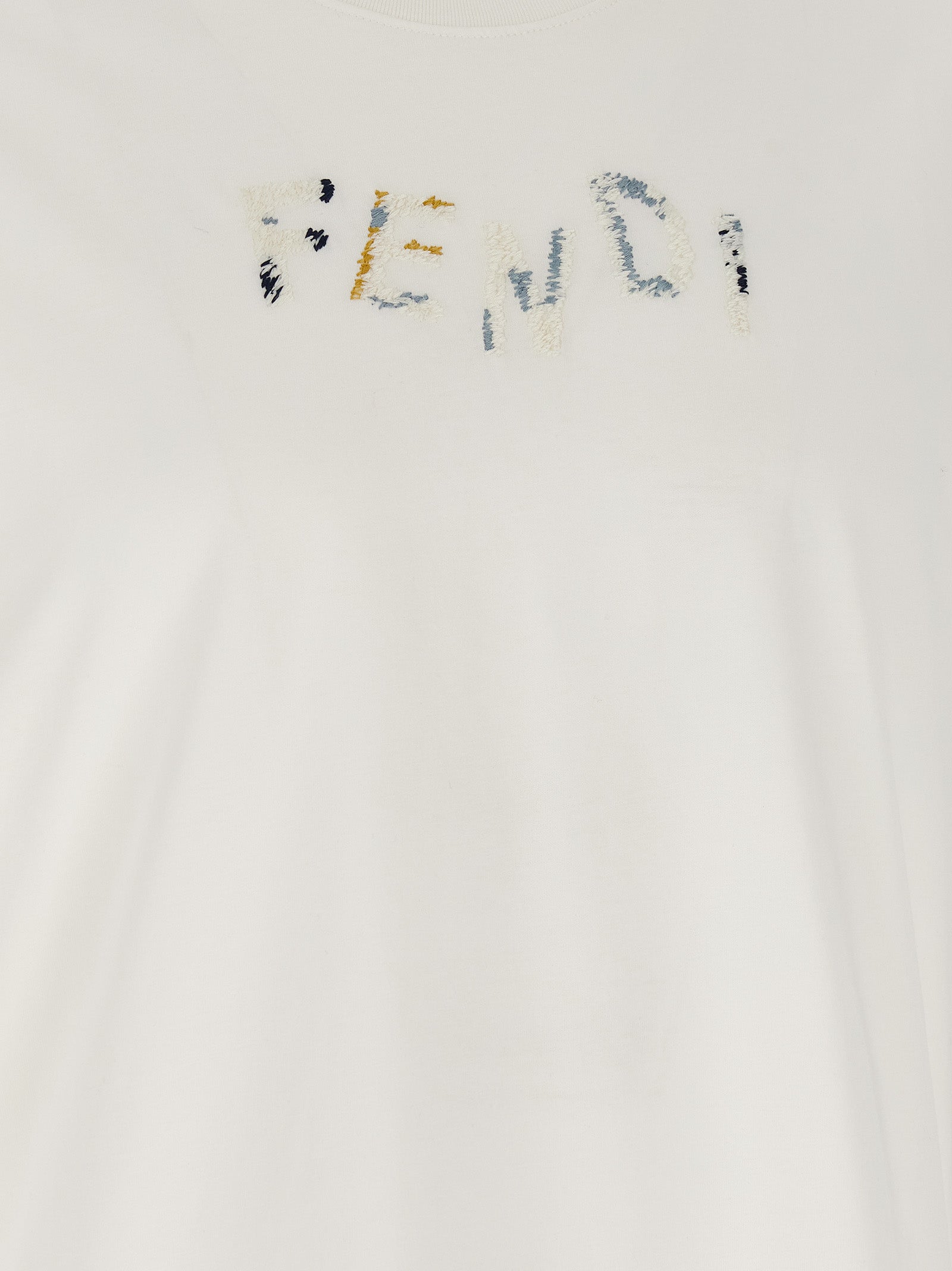Fendi White Cotton T-Shirt - Timeless Elegance Redefined