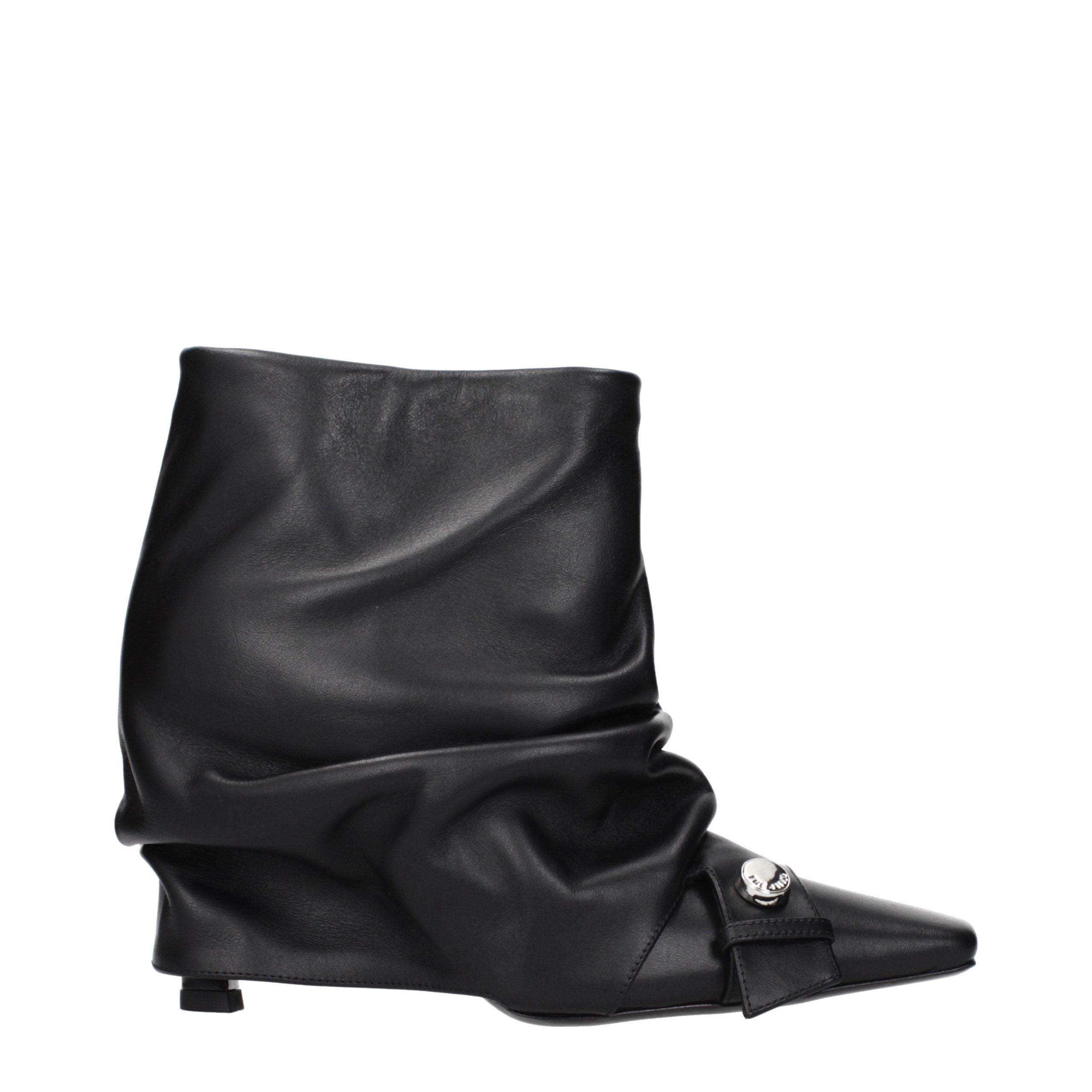 The Attico Black Leather Ankle Boots - Elevate Your Elegance
