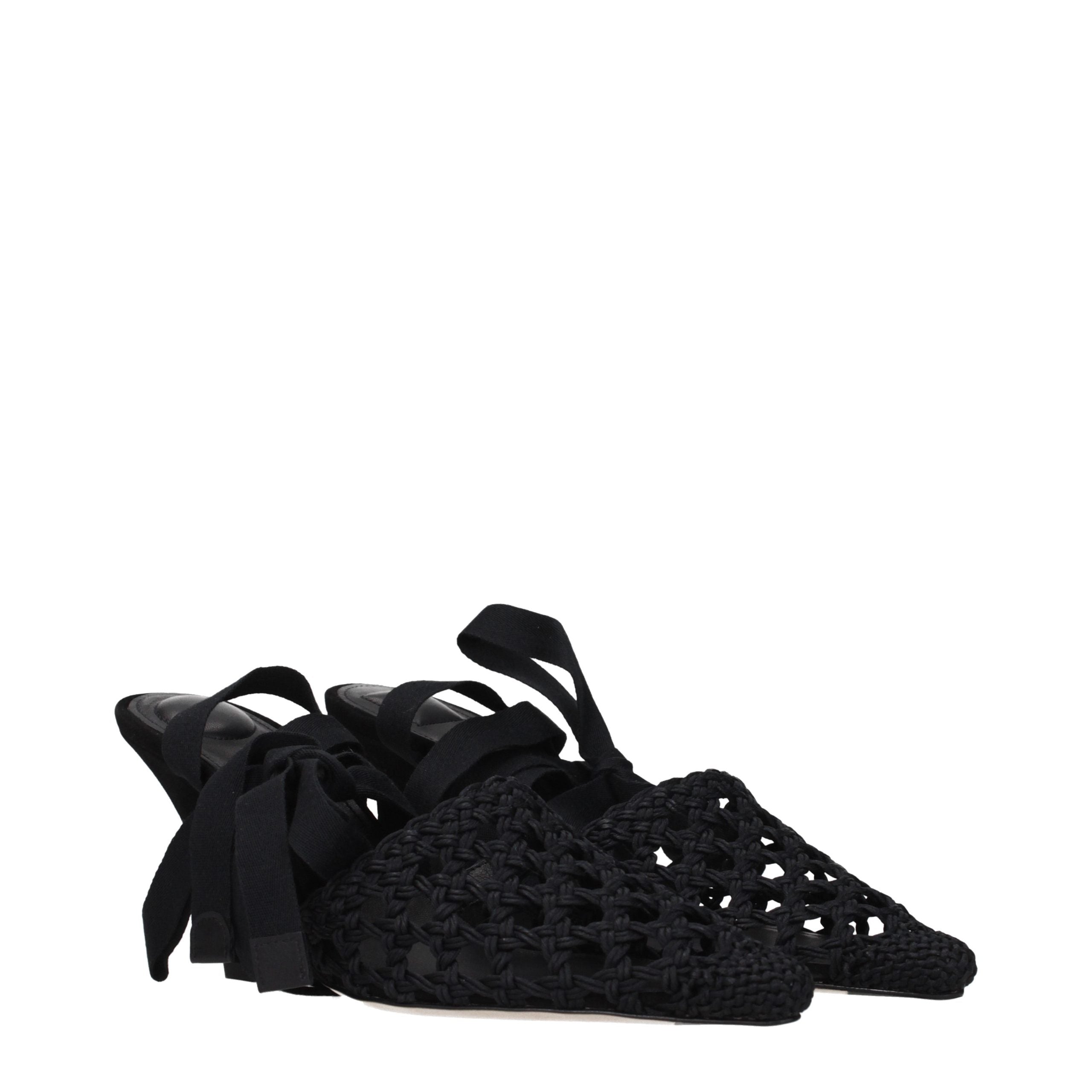 Jacquemus Black Fabric Strap-On Sandals - Timeless Elegance