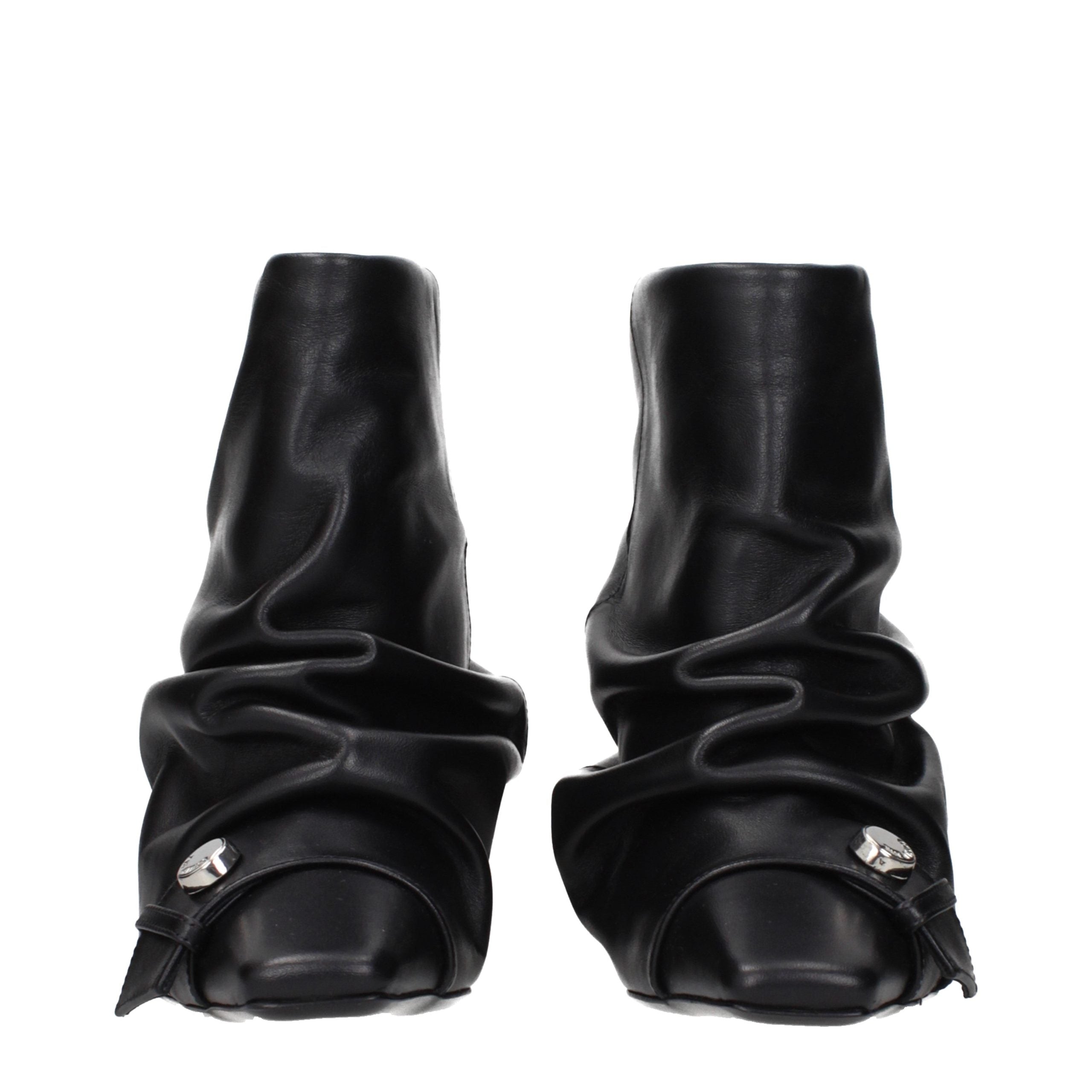 The Attico Black Leather Ankle Boots - Timeless Luxury Footwear