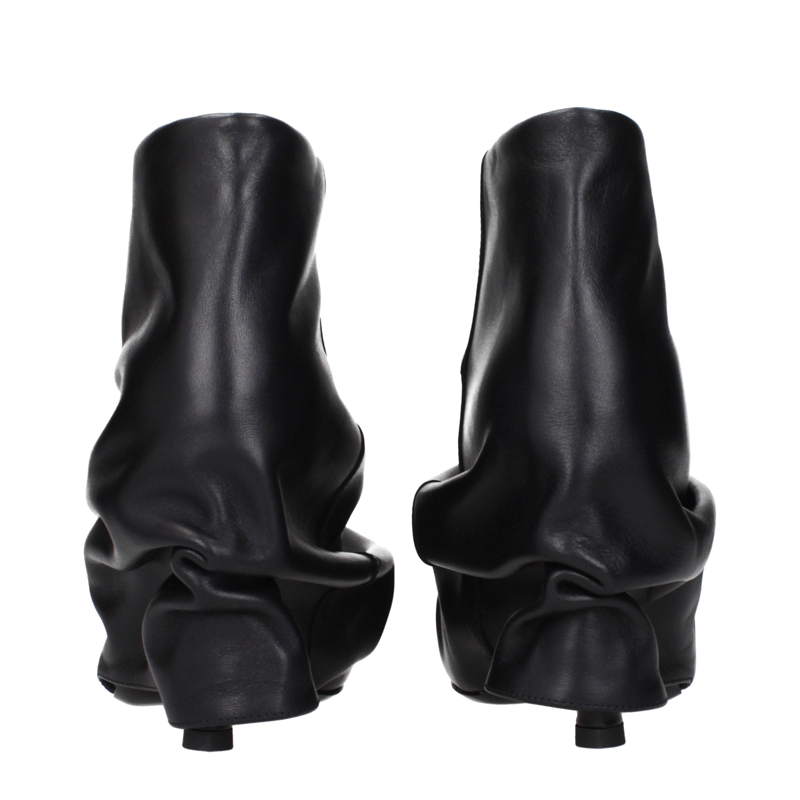 The Attico Black Leather Ankle Boots - Exquisite Luxury Footwear