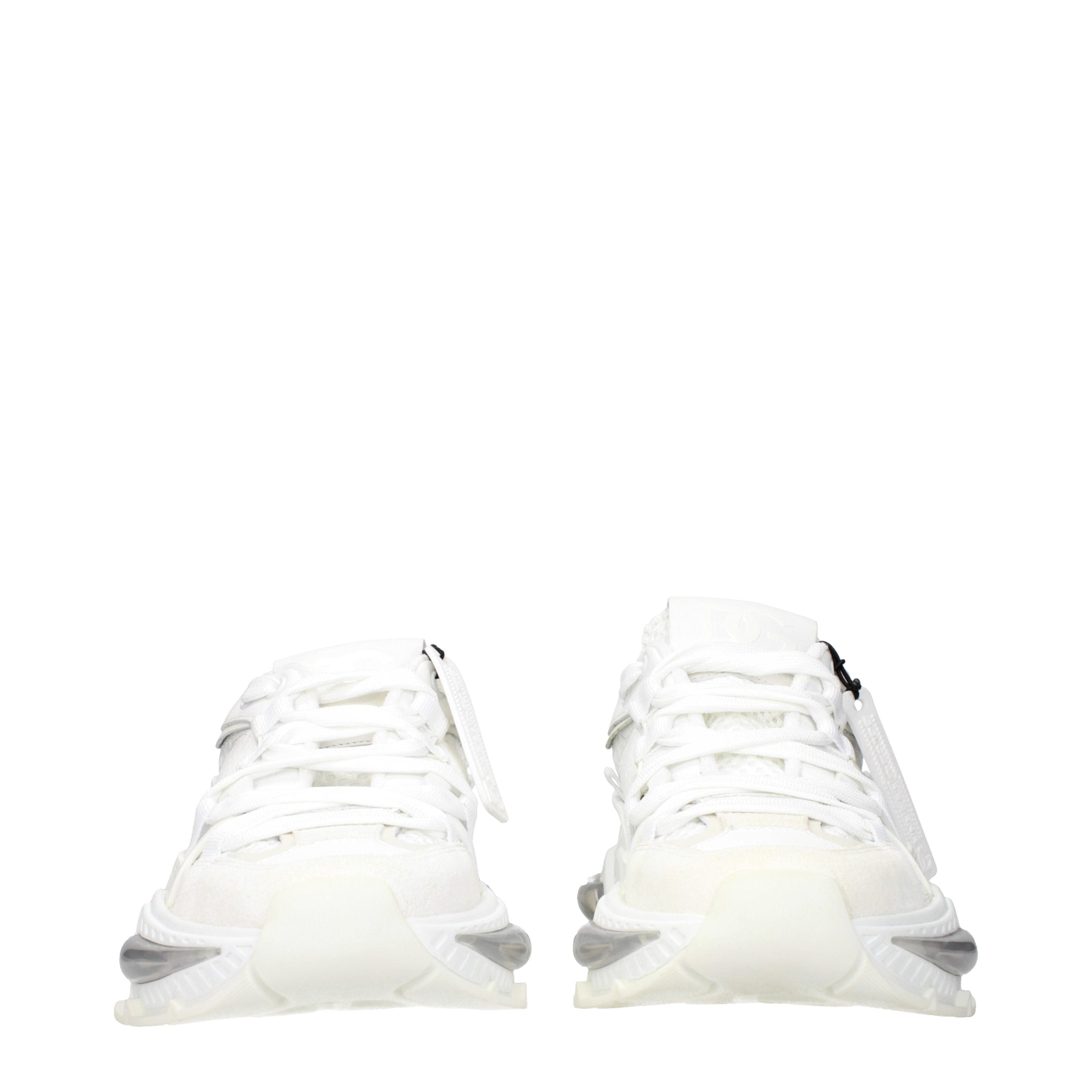 Dolce & Gabbana White Fabric Athletic Sneakers - Timeless Luxury
