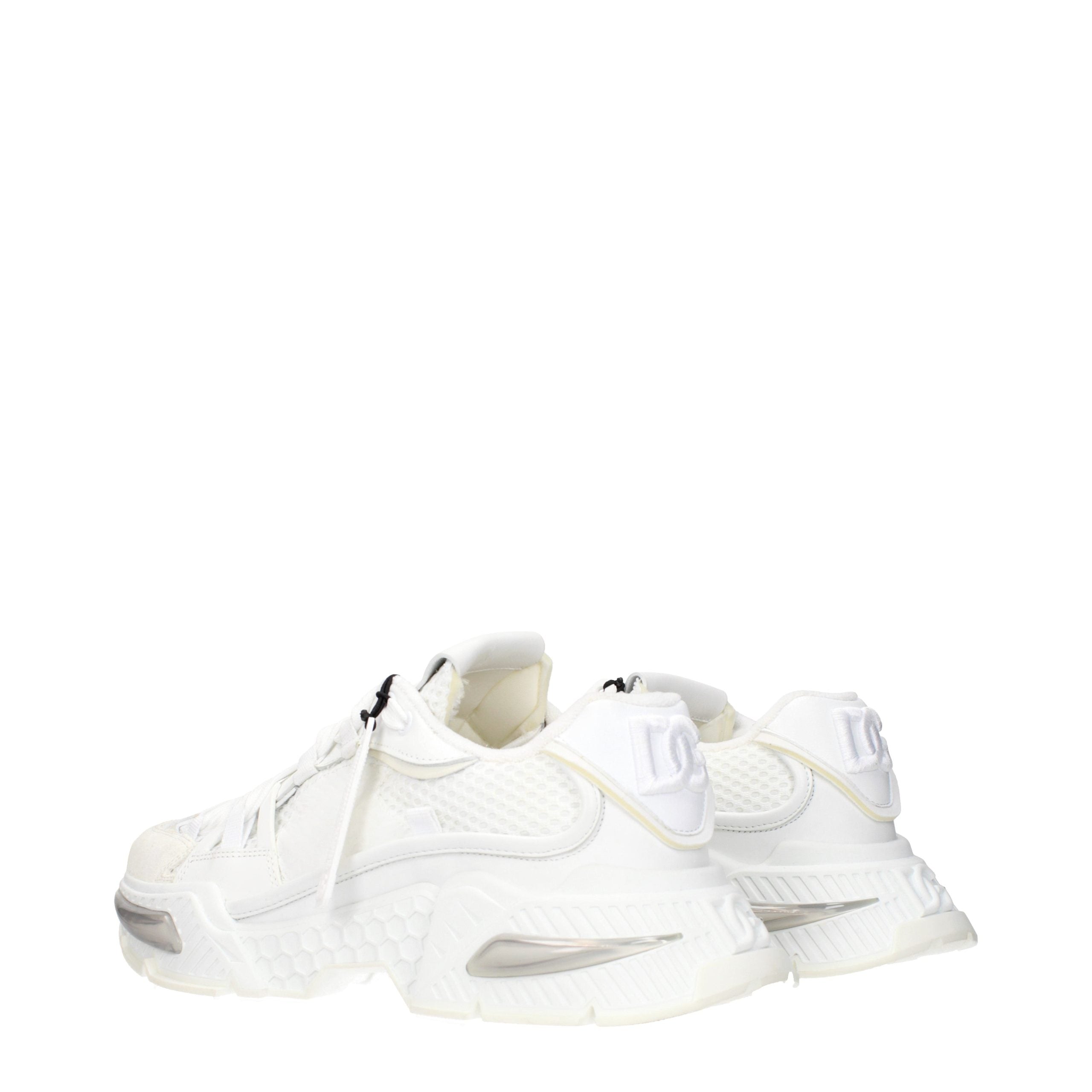 Dolce & Gabbana White Fabric Athletic Sneakers - Timeless Luxury