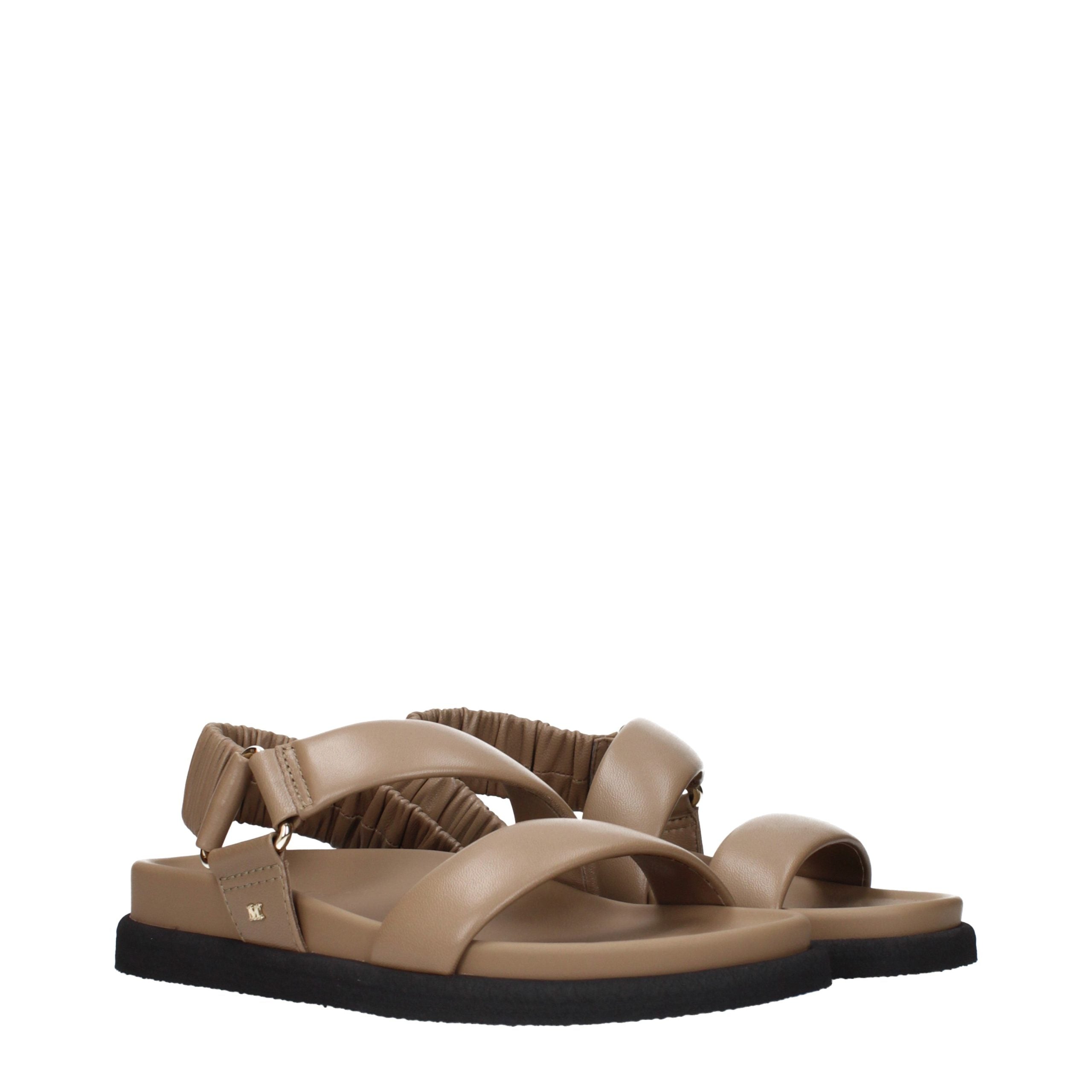 Max Mara Brown Leather Flat Sandals - Timeless Luxury Footwear