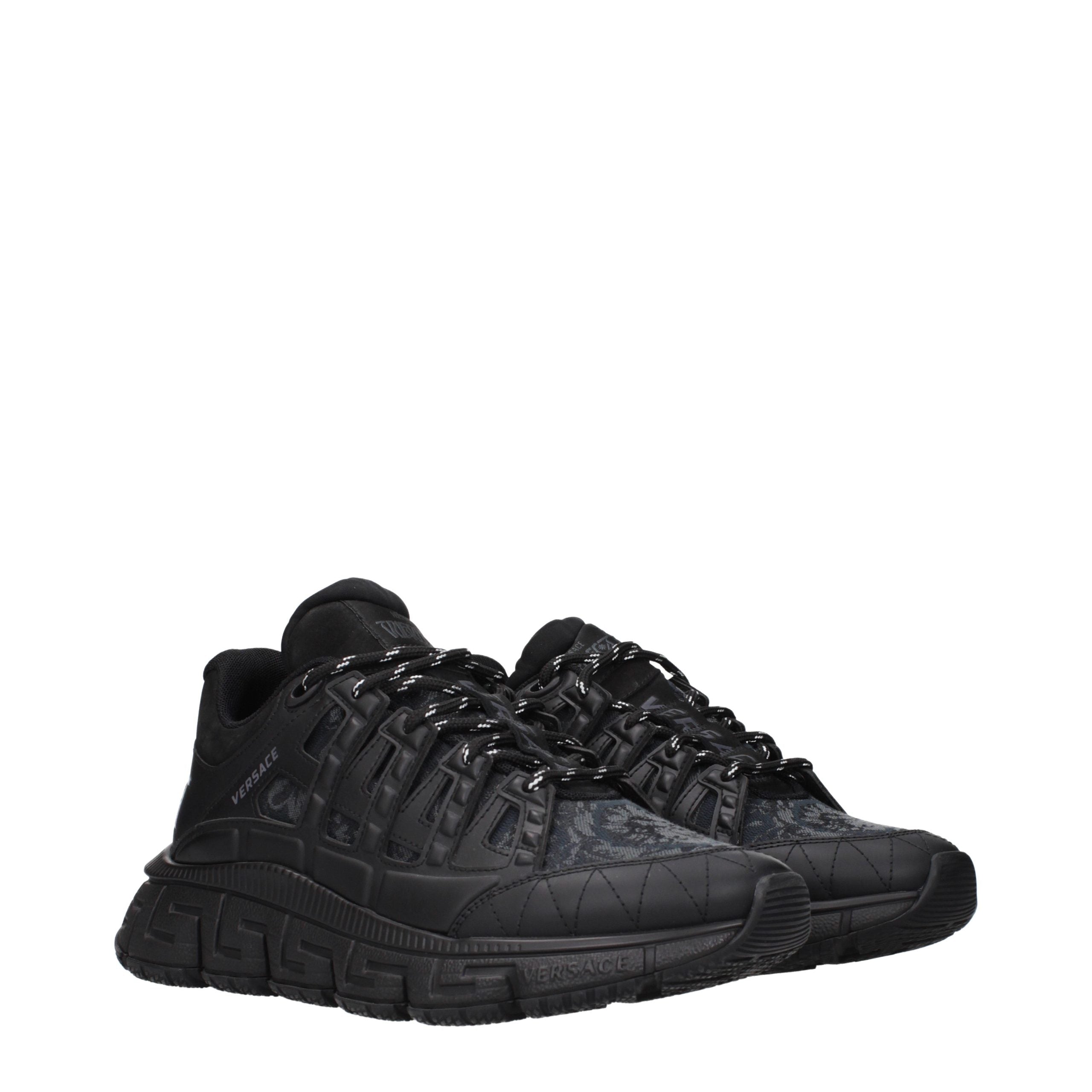 Versace Black Fabric Athletic Sneakers - Elevate Your Style