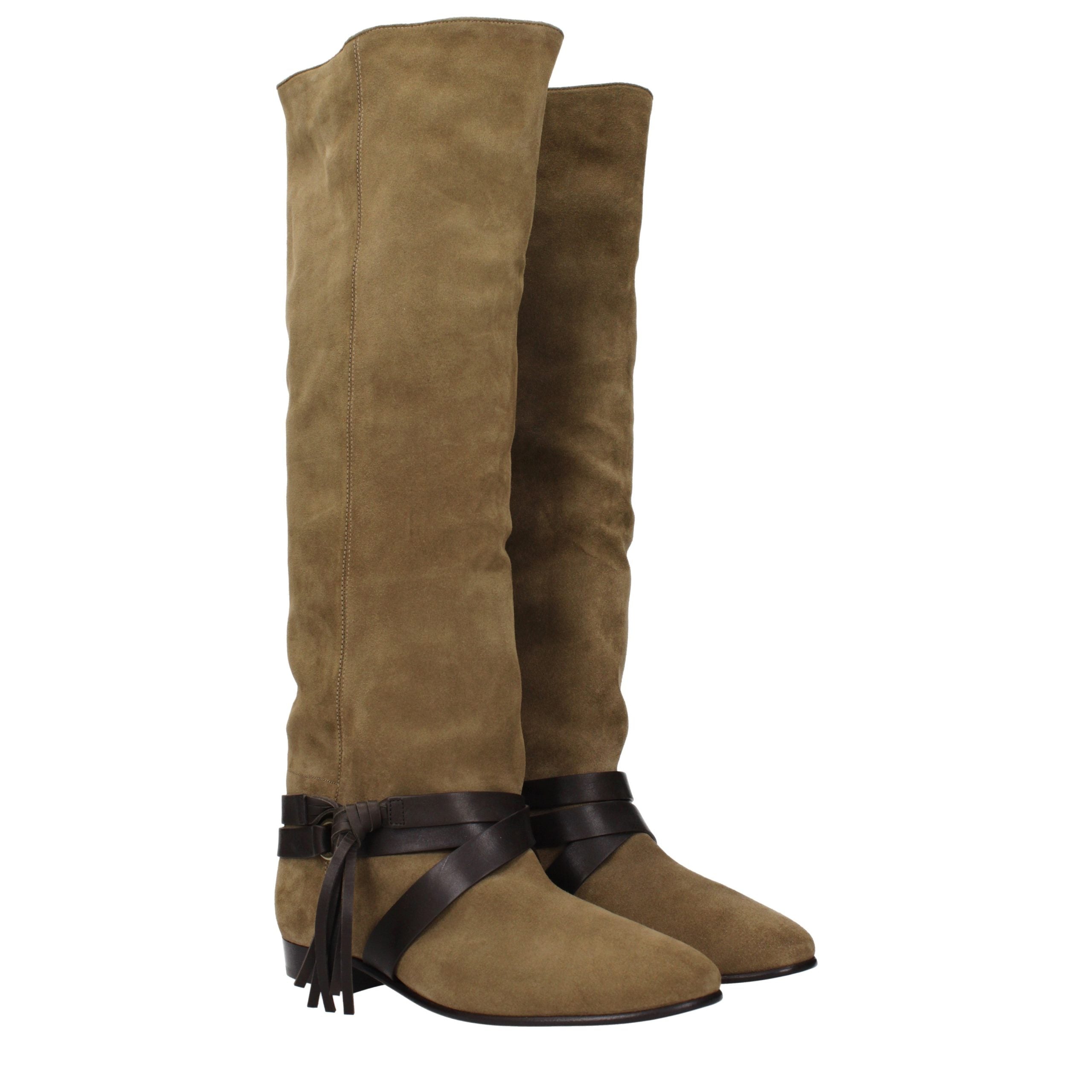 Isabel Marant Green Over The Knee Boots - Exquisite Luxury Fashion