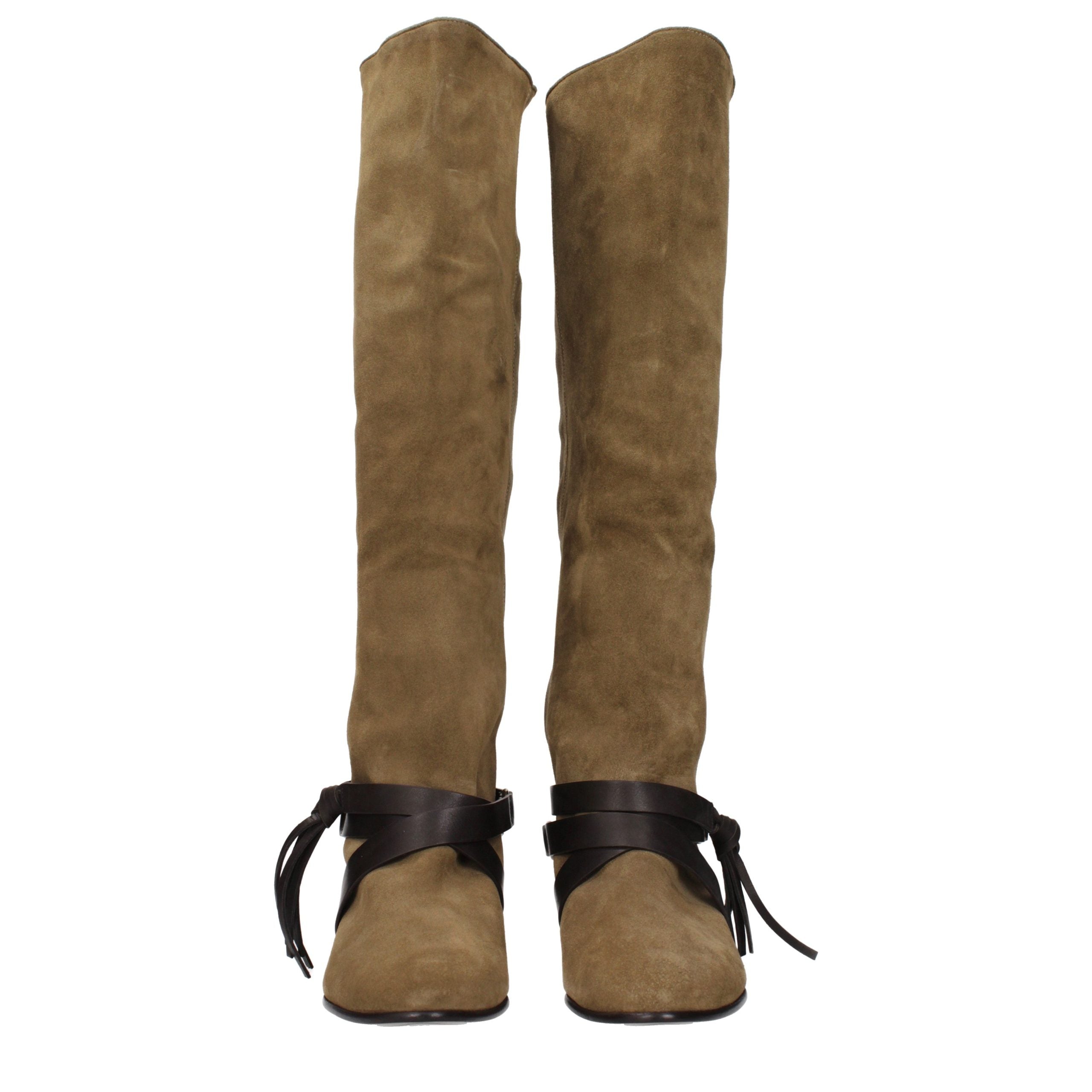 Isabel Marant Green Over The Knee Boots - Timeless Luxury Elegance