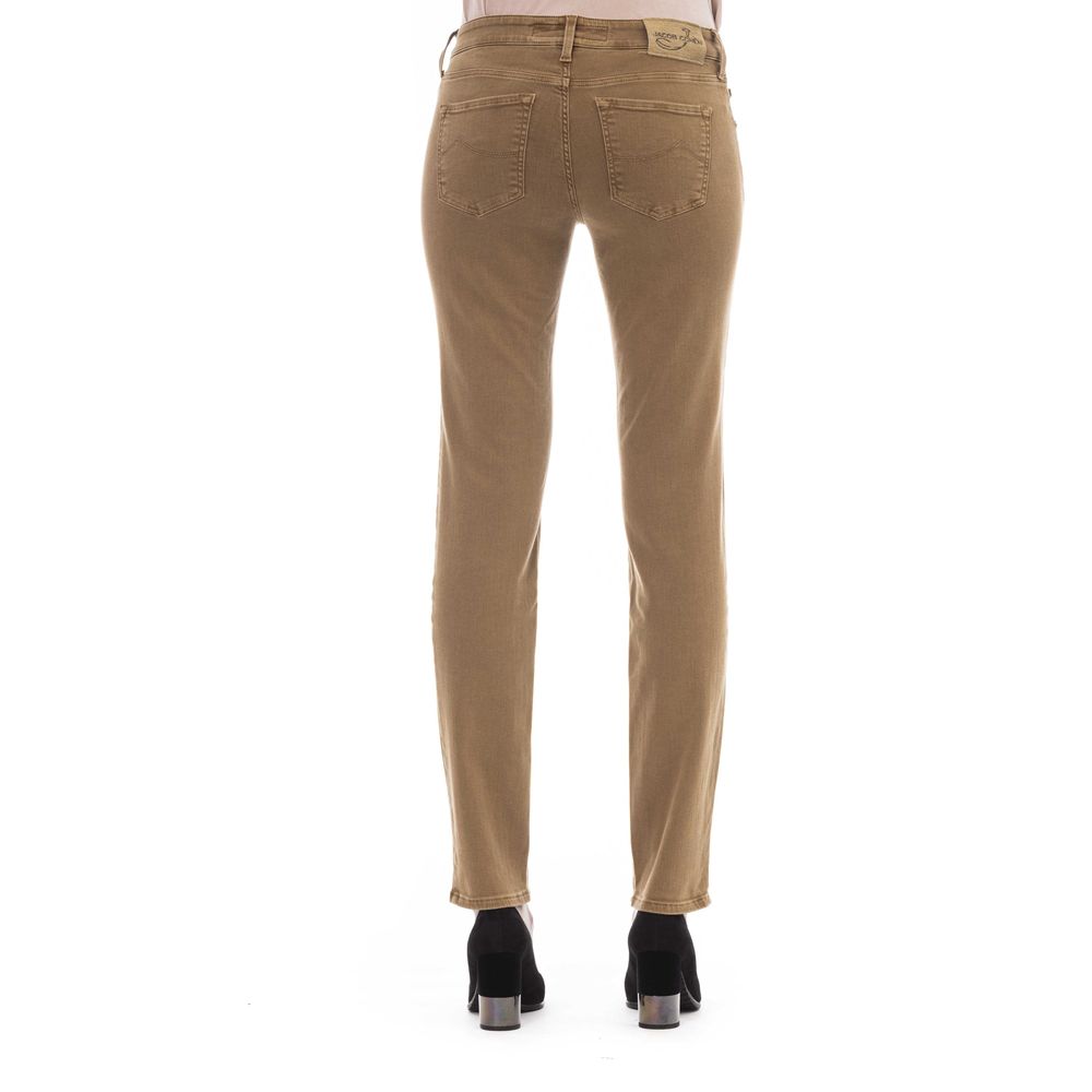 Jacob Cohen Beige Cotton Slim Fit Jeans - Artisanal Luxury Denim