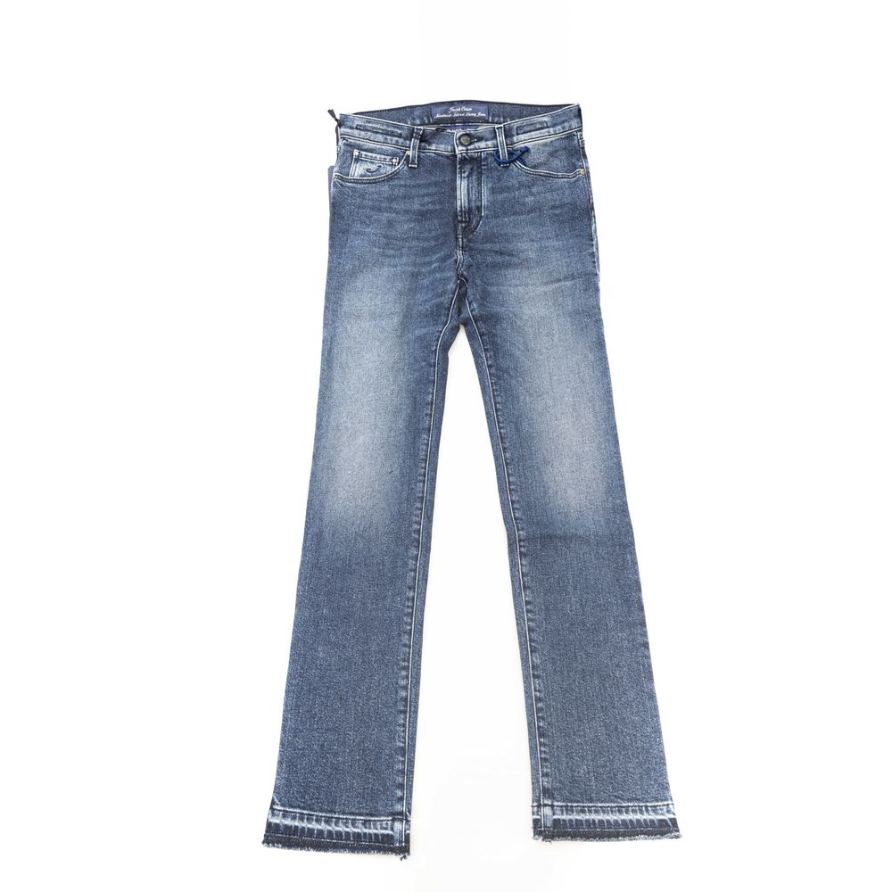 Jacob Cohen Blue Cotton Slim Fit Jeans – Artisanal Luxury